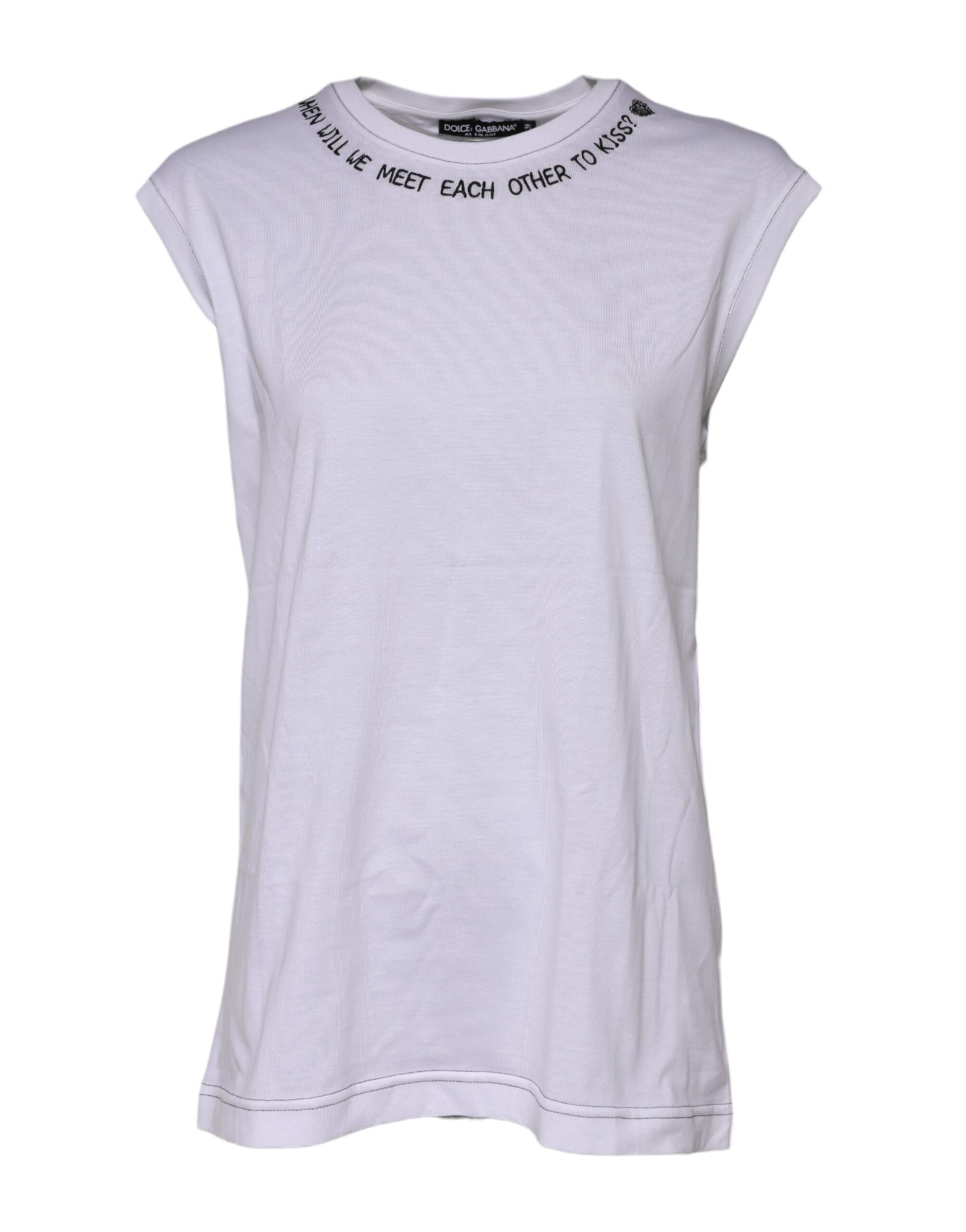 Dolce & Gabbana White Sleeveless T-Shirt for Women