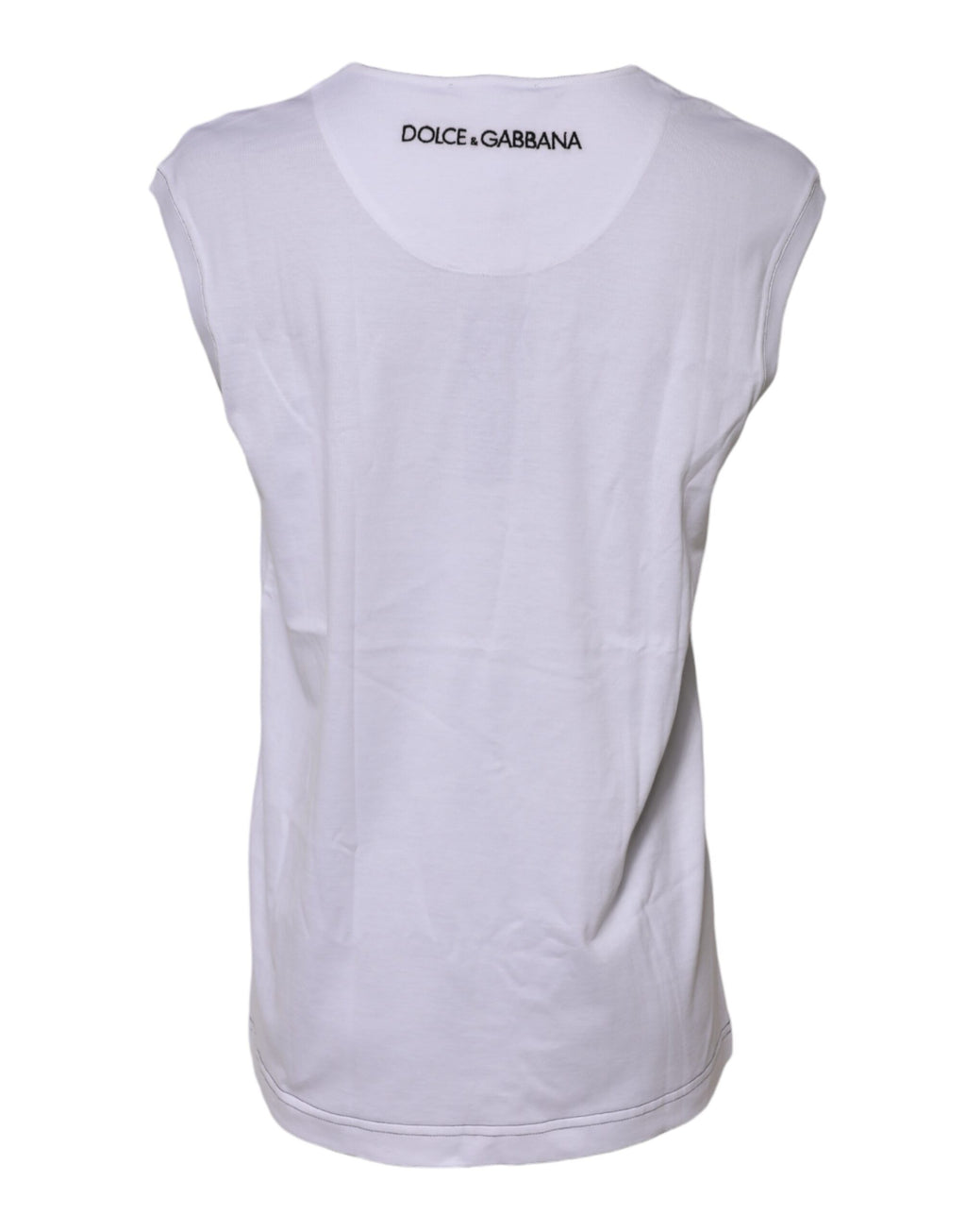 Dolce & Gabbana White Sleeveless T-Shirt for Women detail view