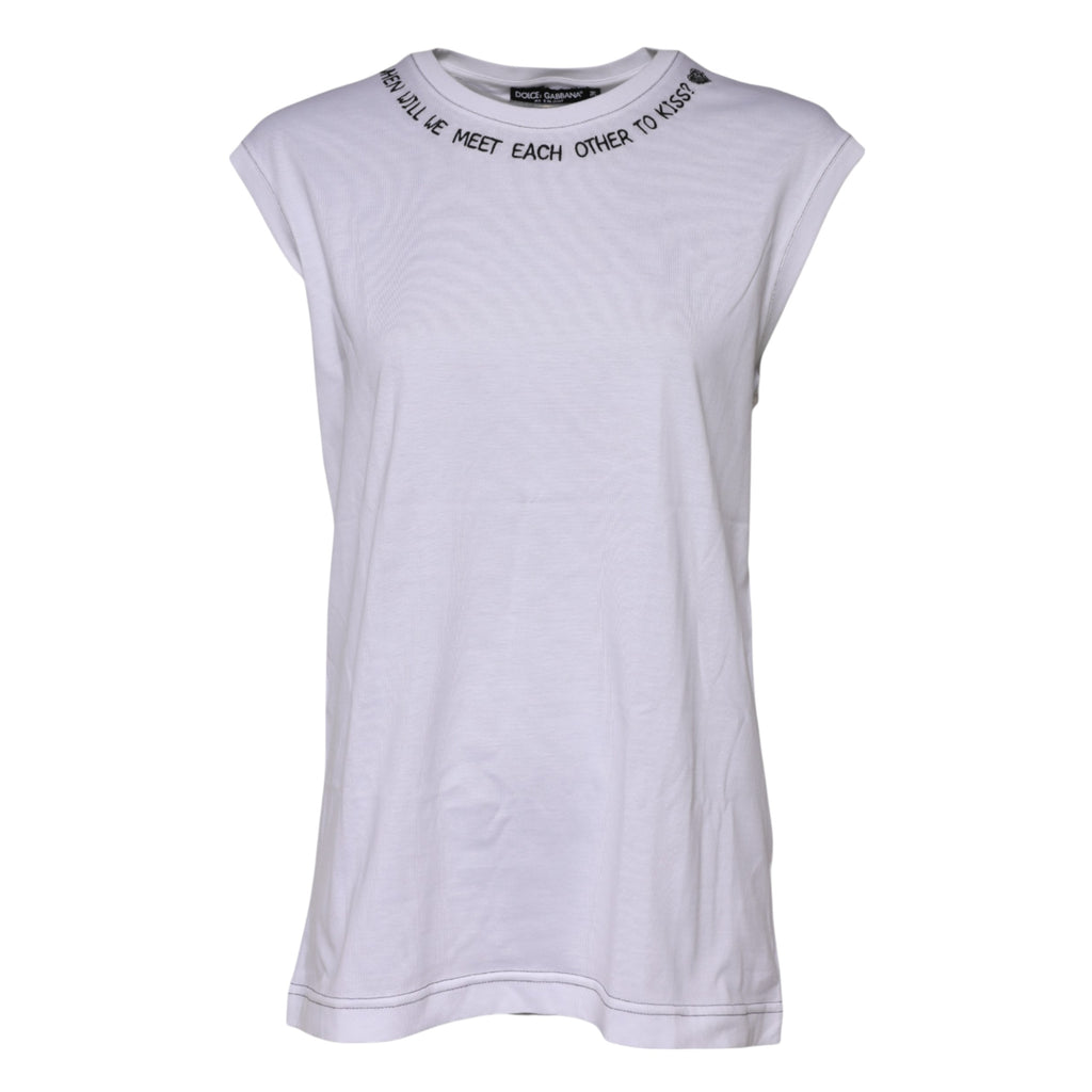 Dolce & Gabbana White Sleeveless T-Shirt for Women additional view