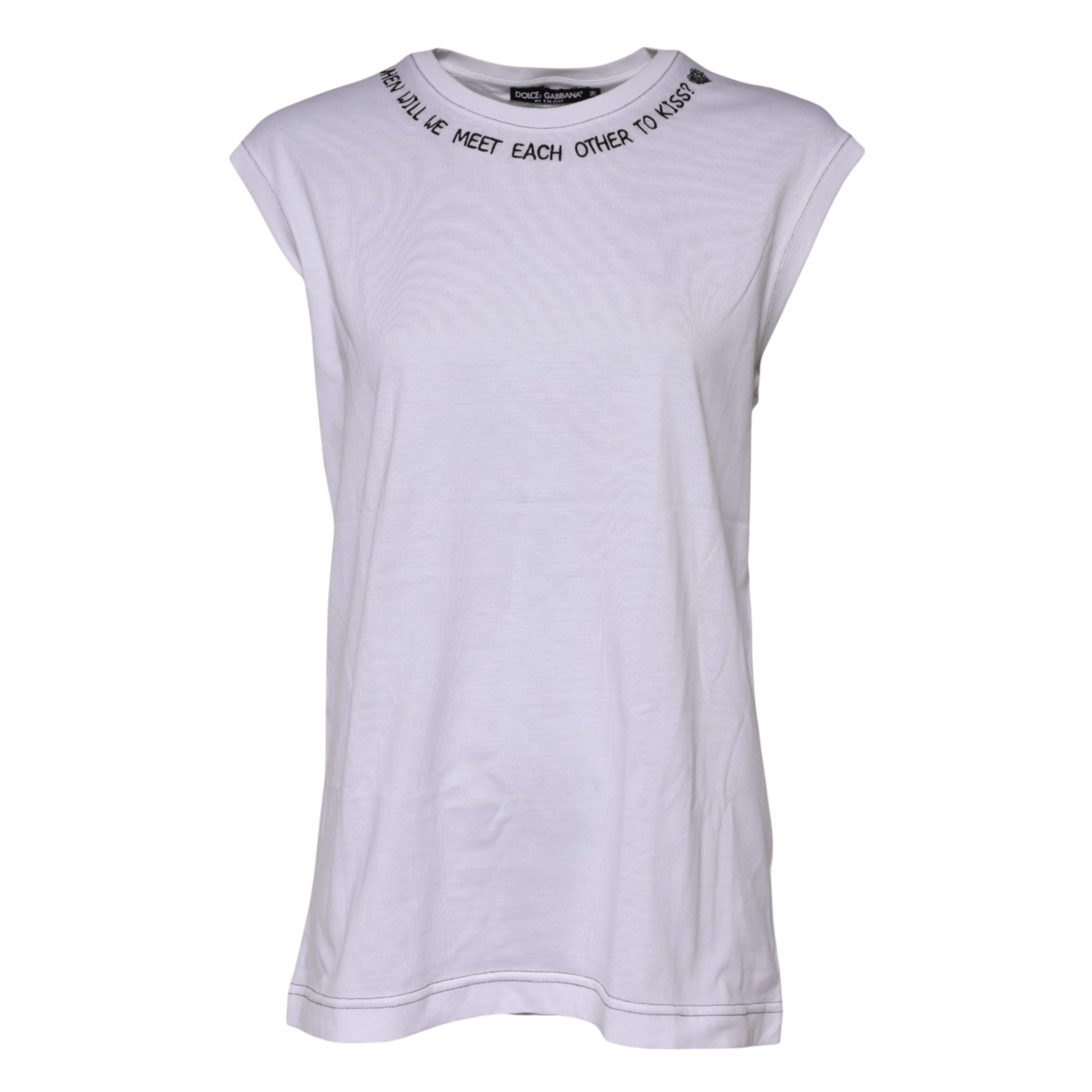 Dolce & Gabbana White Sleeveless T-Shirt for Women additional view