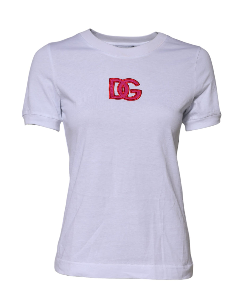 T-shirt Dolce & Gabbana en coton blanc avec broderie logo DG
