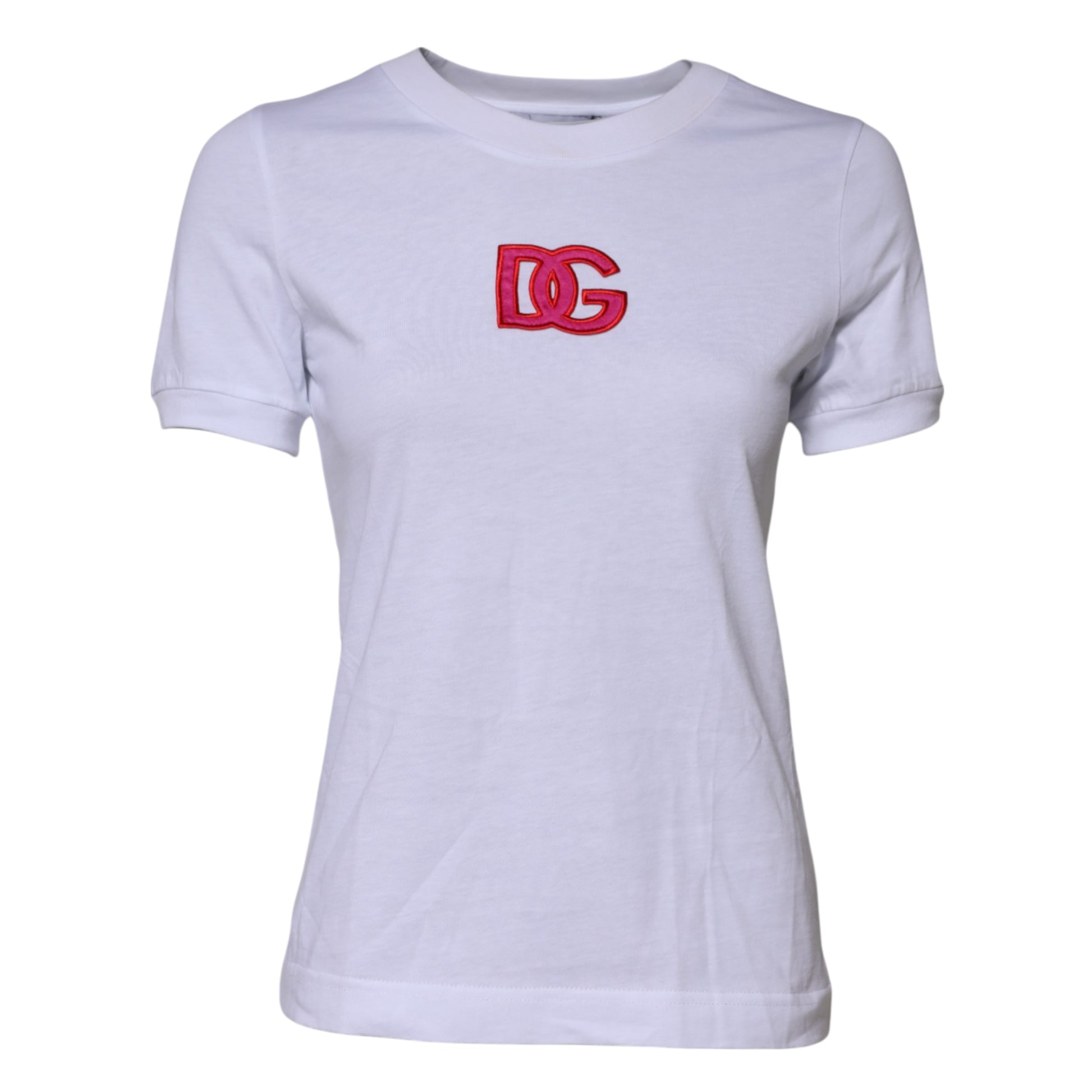 T-shirt Dolce & Gabbana en coton blanc avec broderie logo DG