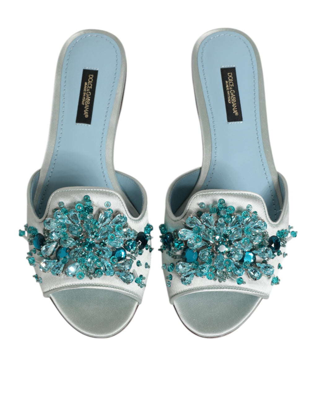 Dolce & Gabbana Blue Slides for Women side view