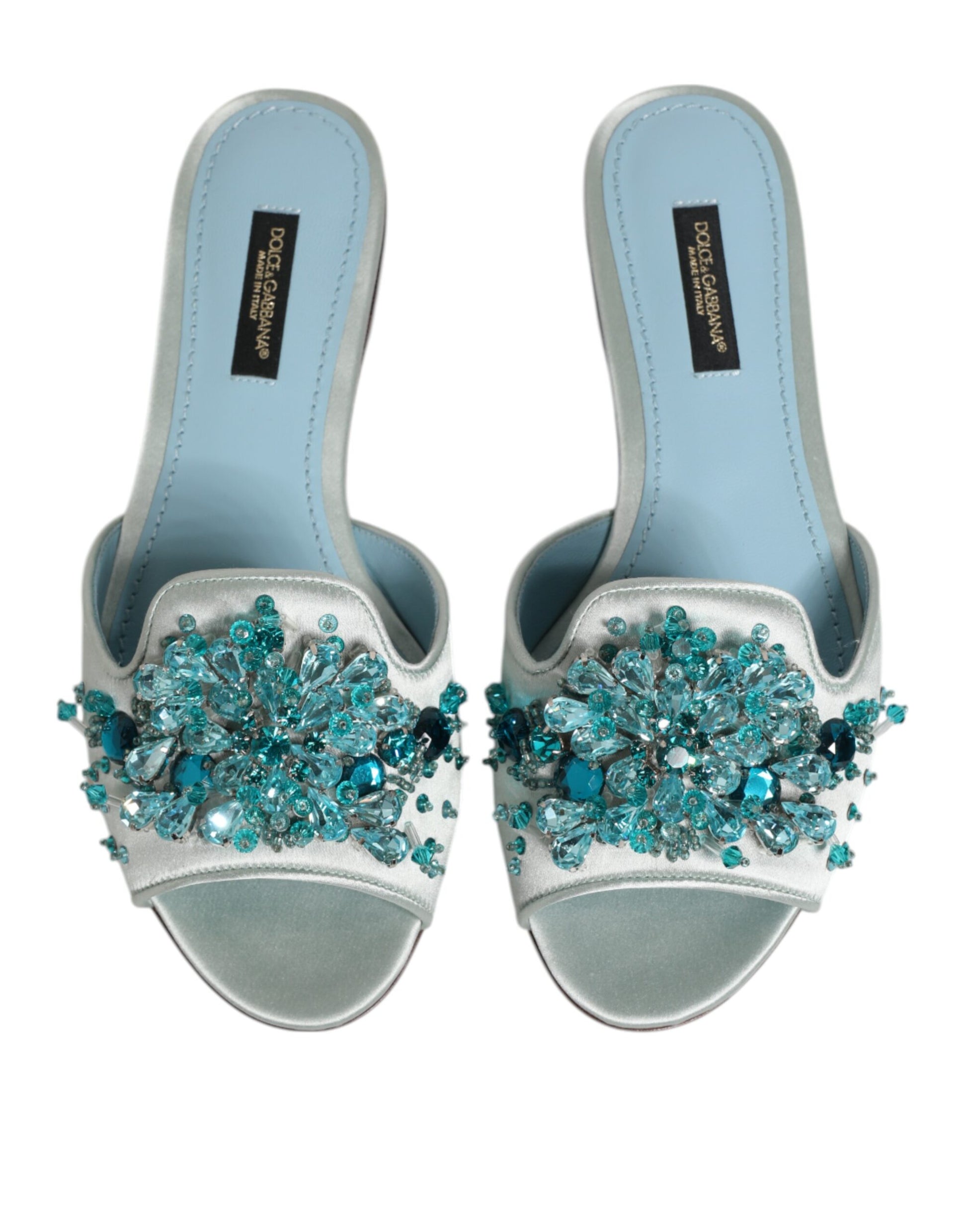 Dolce & Gabbana Blue Slides for Women side view