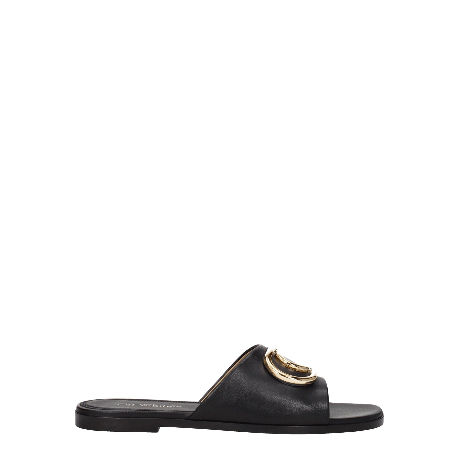 Off-White Black Slippers for Women