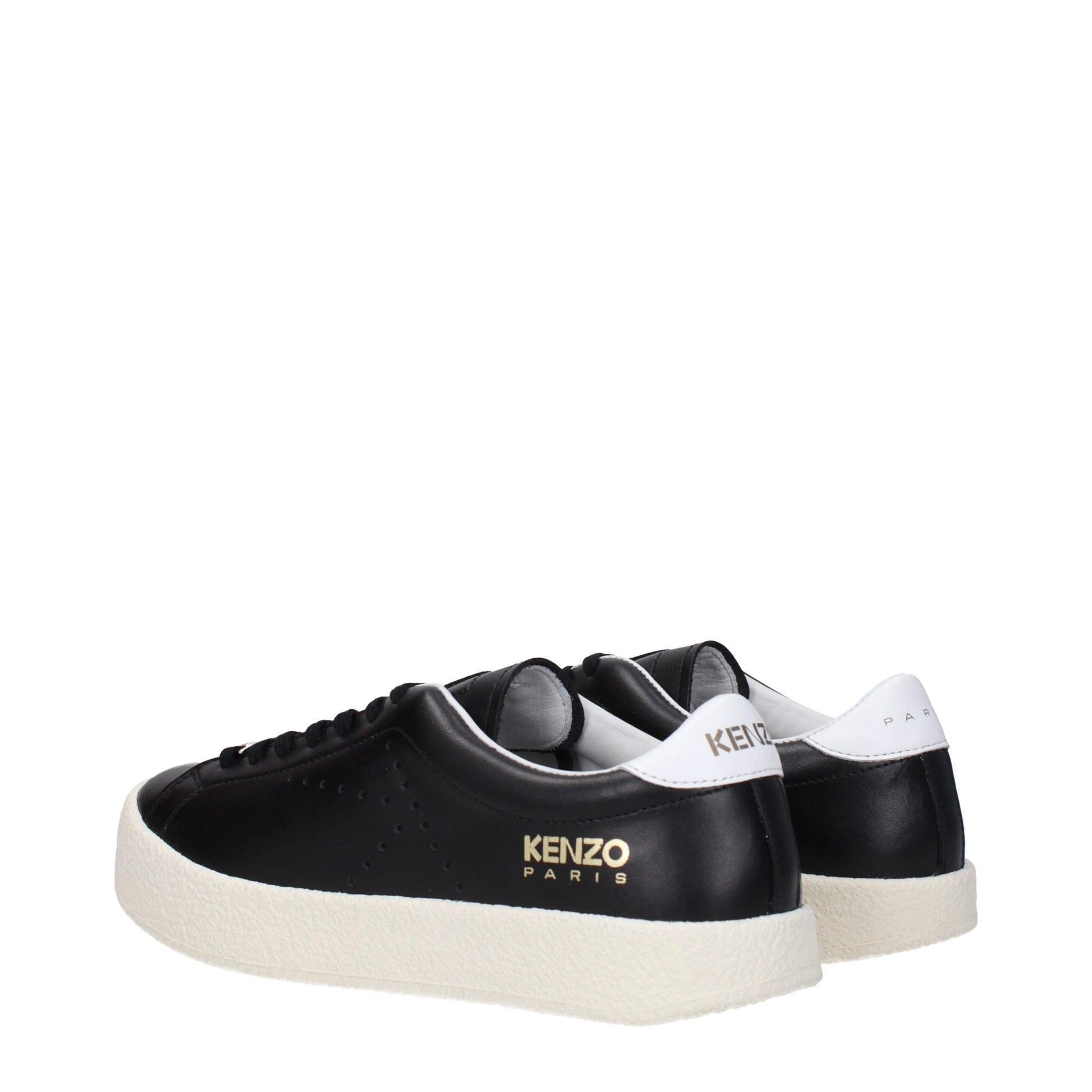 Kenzo Black Leather Low Top Sneakers