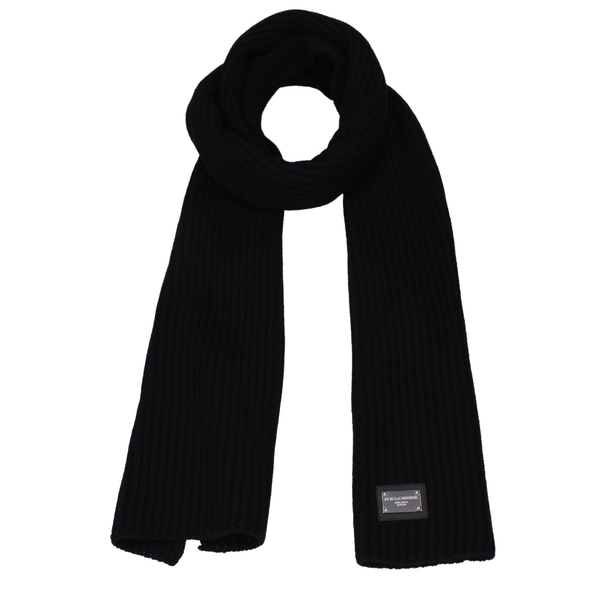 Dolce & Gabbana Black Wool Scarf