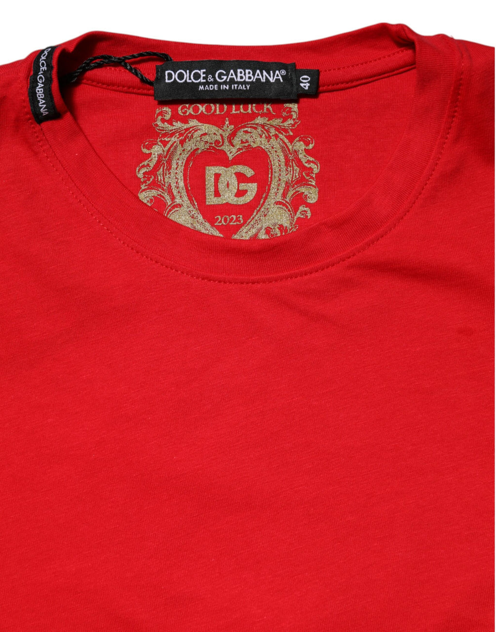 T-shirt Dolce & Gabbana en coton rouge à col rond et manches courtes
