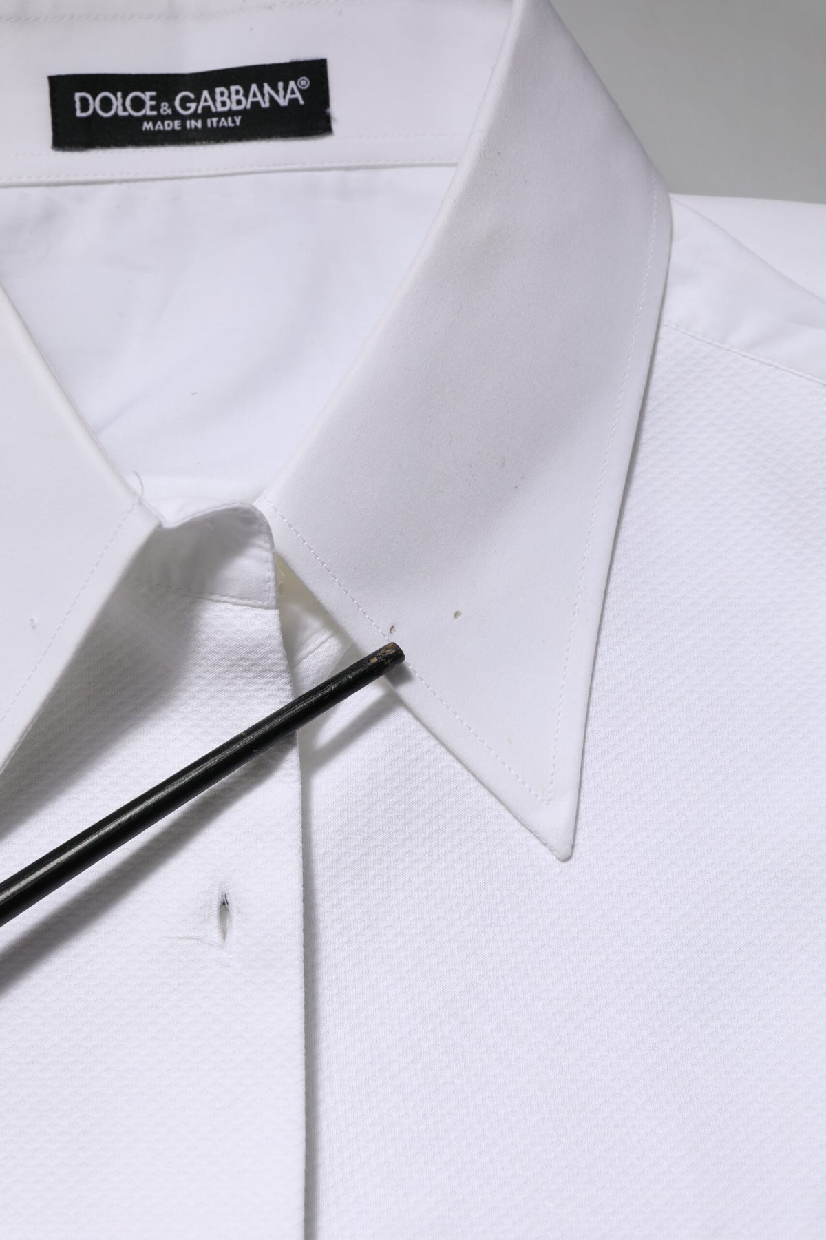 Dolce & Gabbana Weißes Baumwoll-Hemd-Top mit Kragen und langen Ärmeln