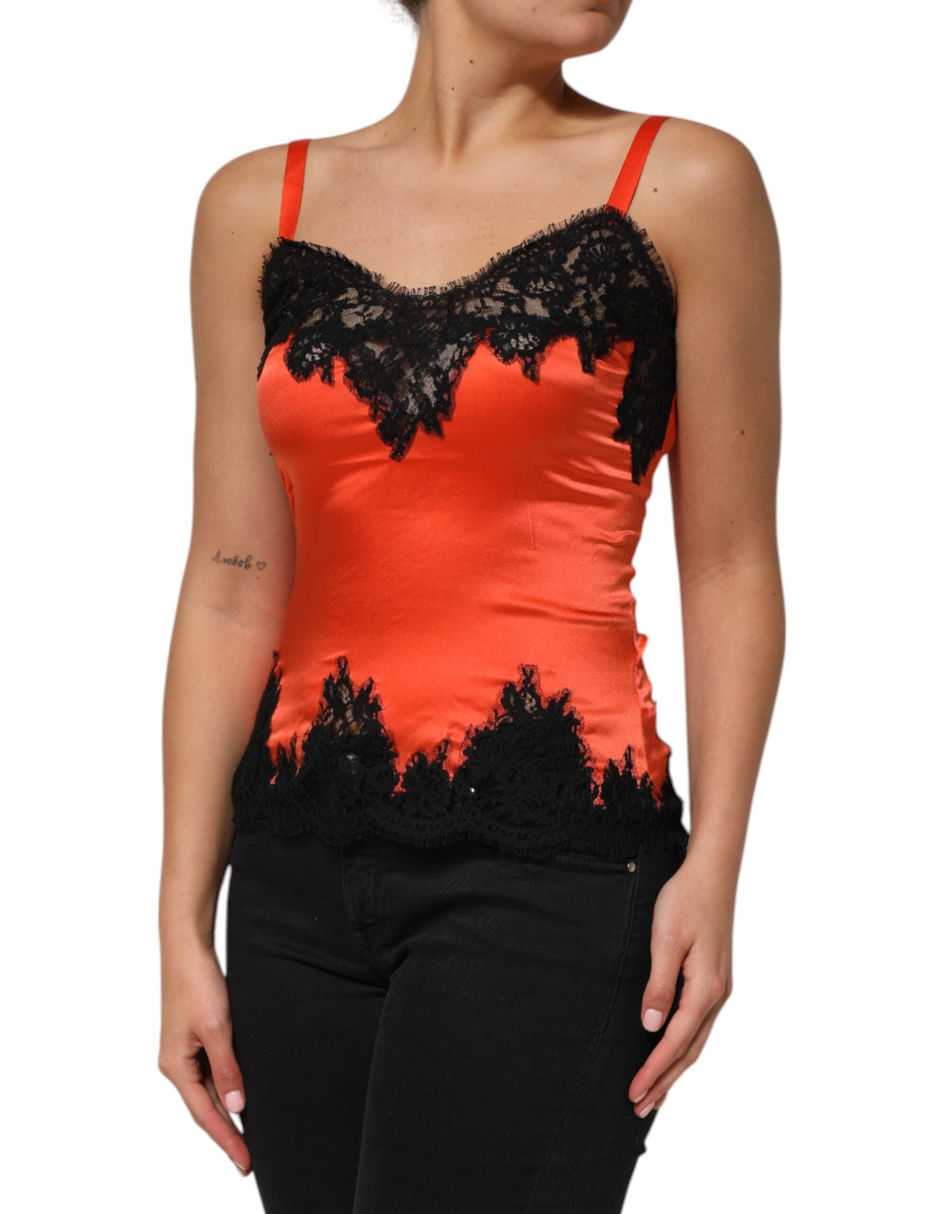 Dolce & Gabbana Red Sleeveless T-Shirt for Women detail view