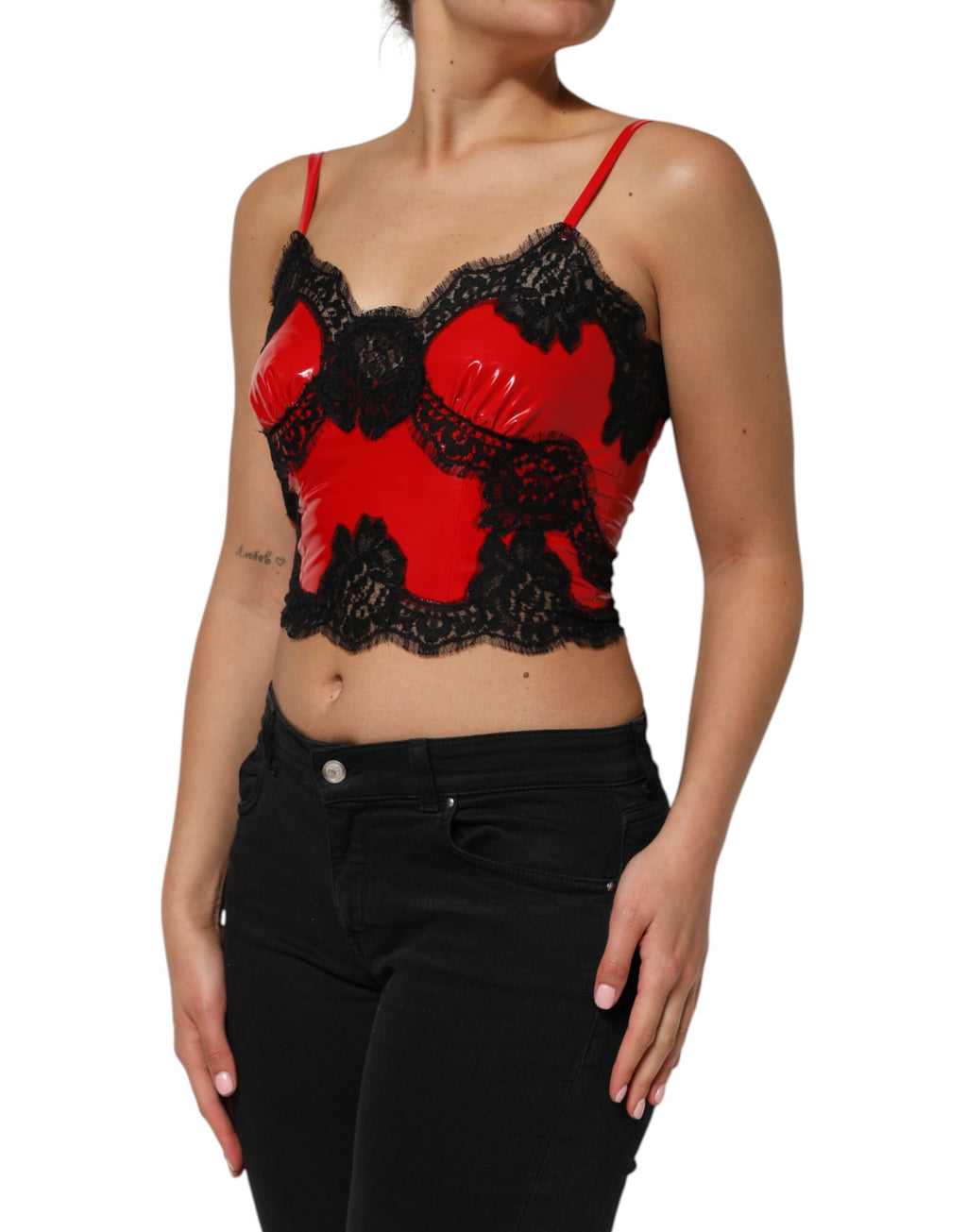 Dolce & Gabbana Red Sleeveless T-Shirt for Women detail view