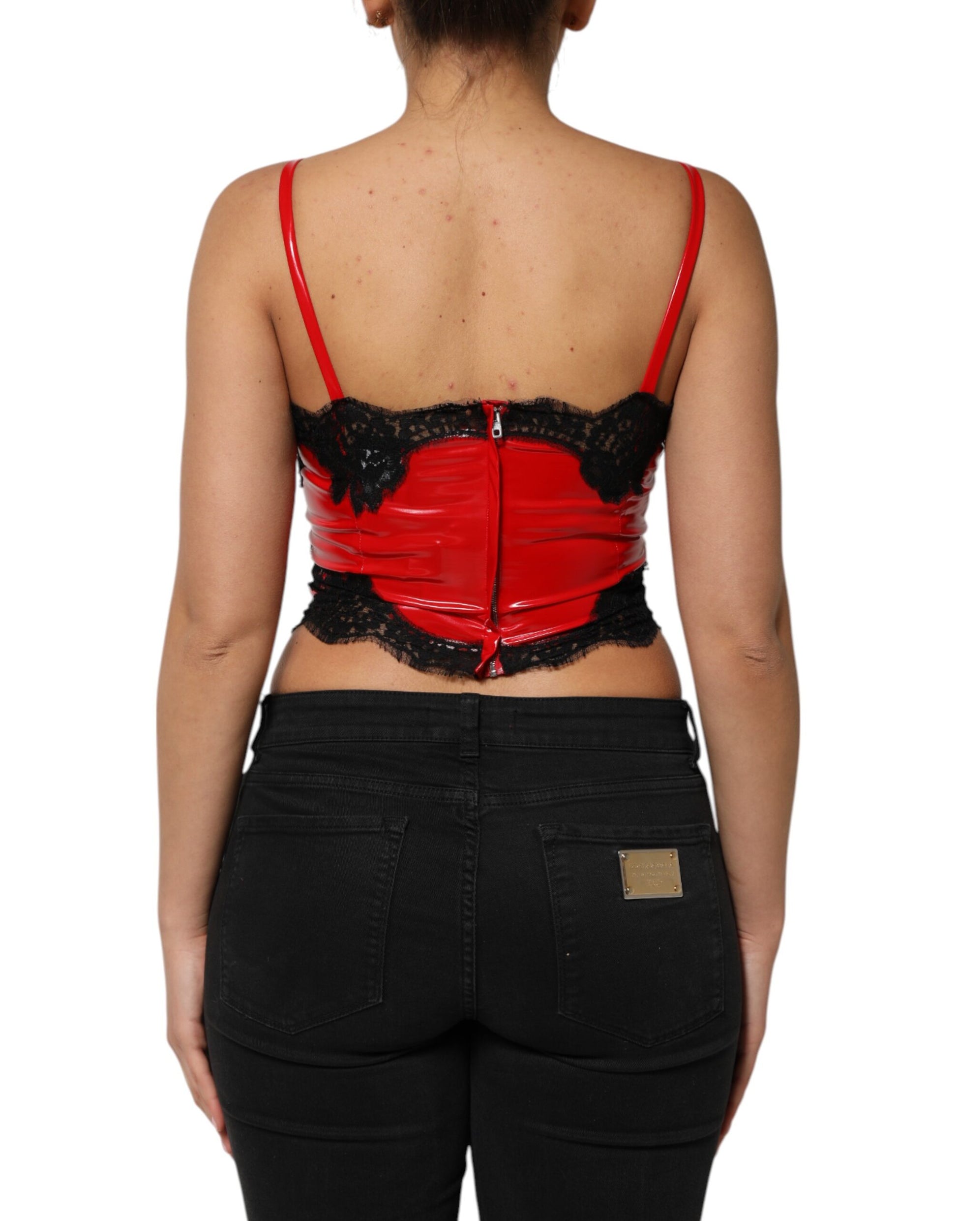 Dolce & Gabbana Red Sleeveless T-Shirt for Women side view