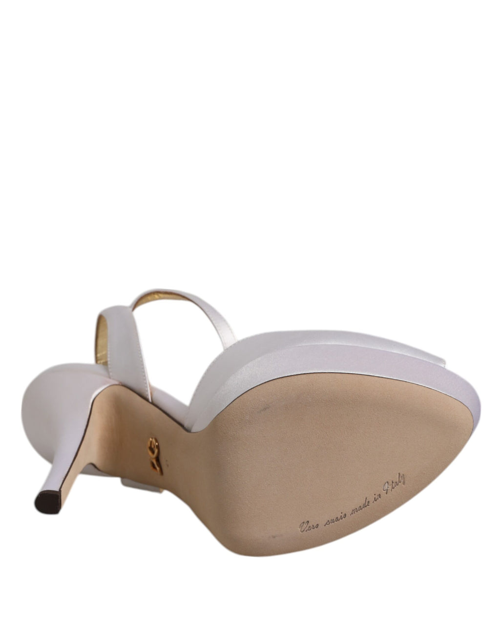 Chaussures Sandales à Talons Plateforme en Satin Blanc Dolce & Gabbana