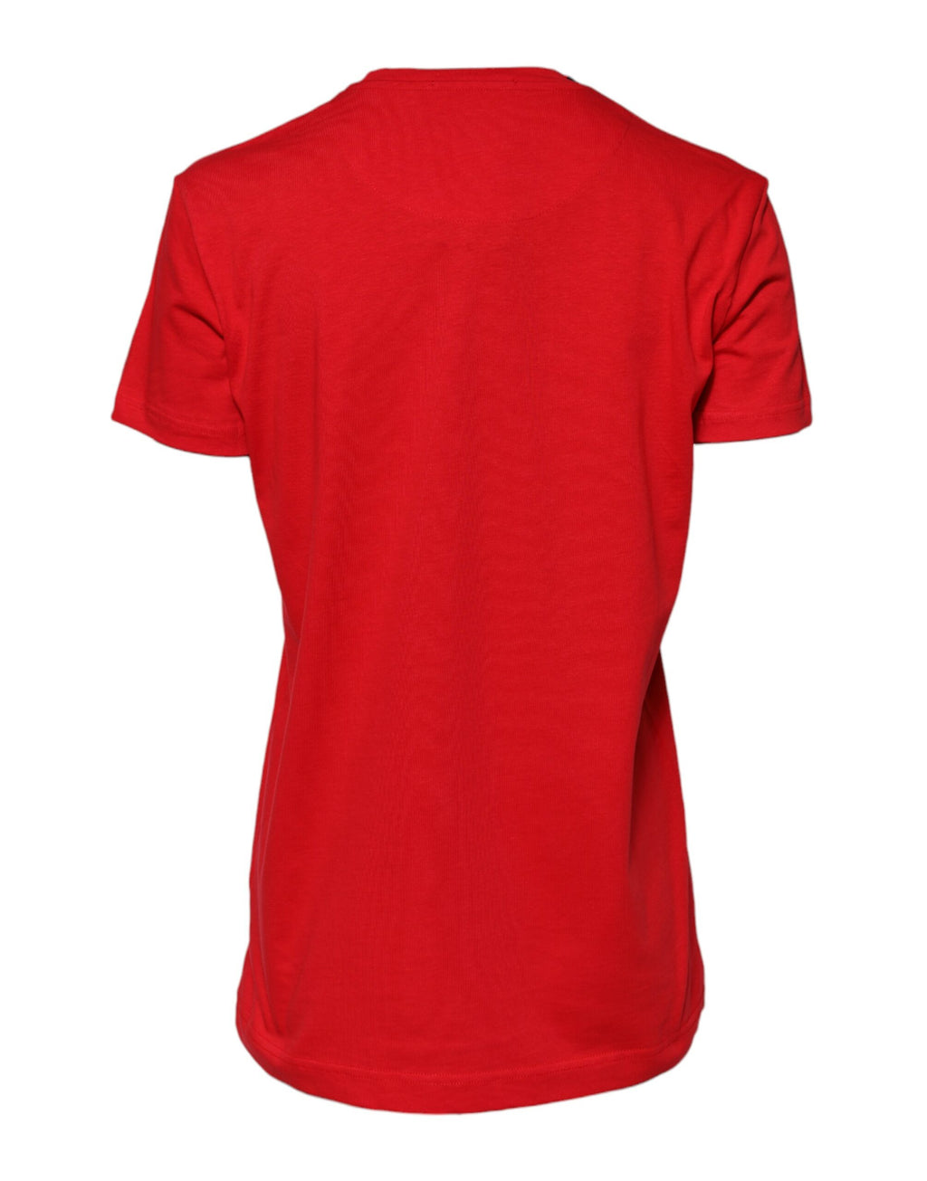 T-shirt uni rouge à manches courtes et col rond Dolce & Gabbana
