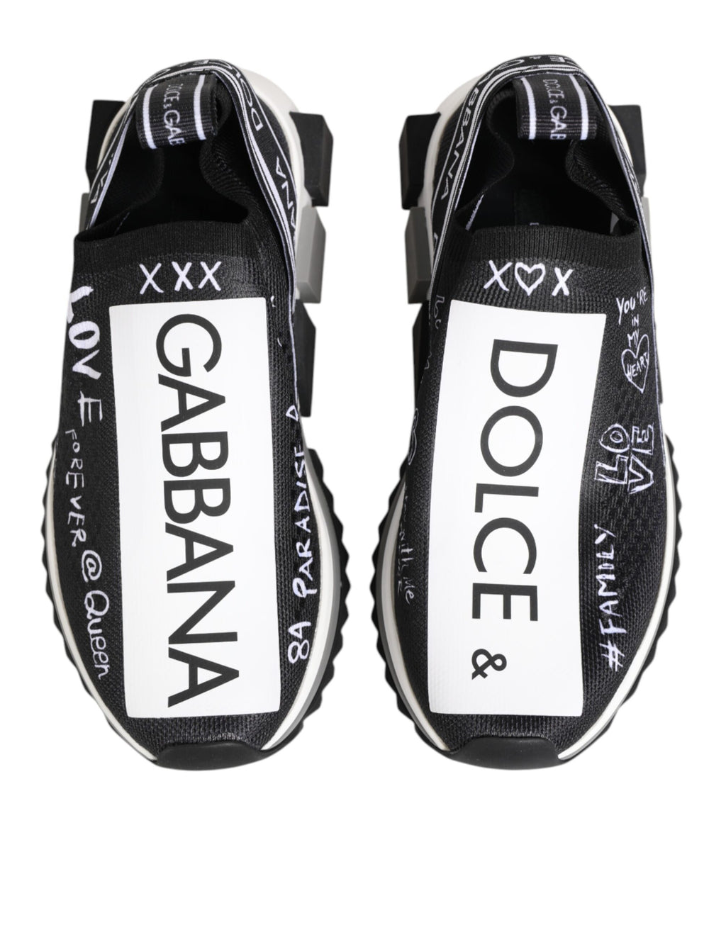 Dolce & Gabbana Black Chunky Sneakers for Women side view