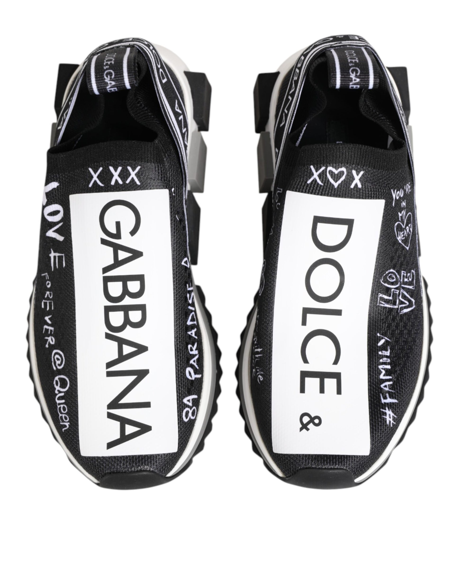 Dolce & Gabbana Black Chunky Sneakers for Women side view