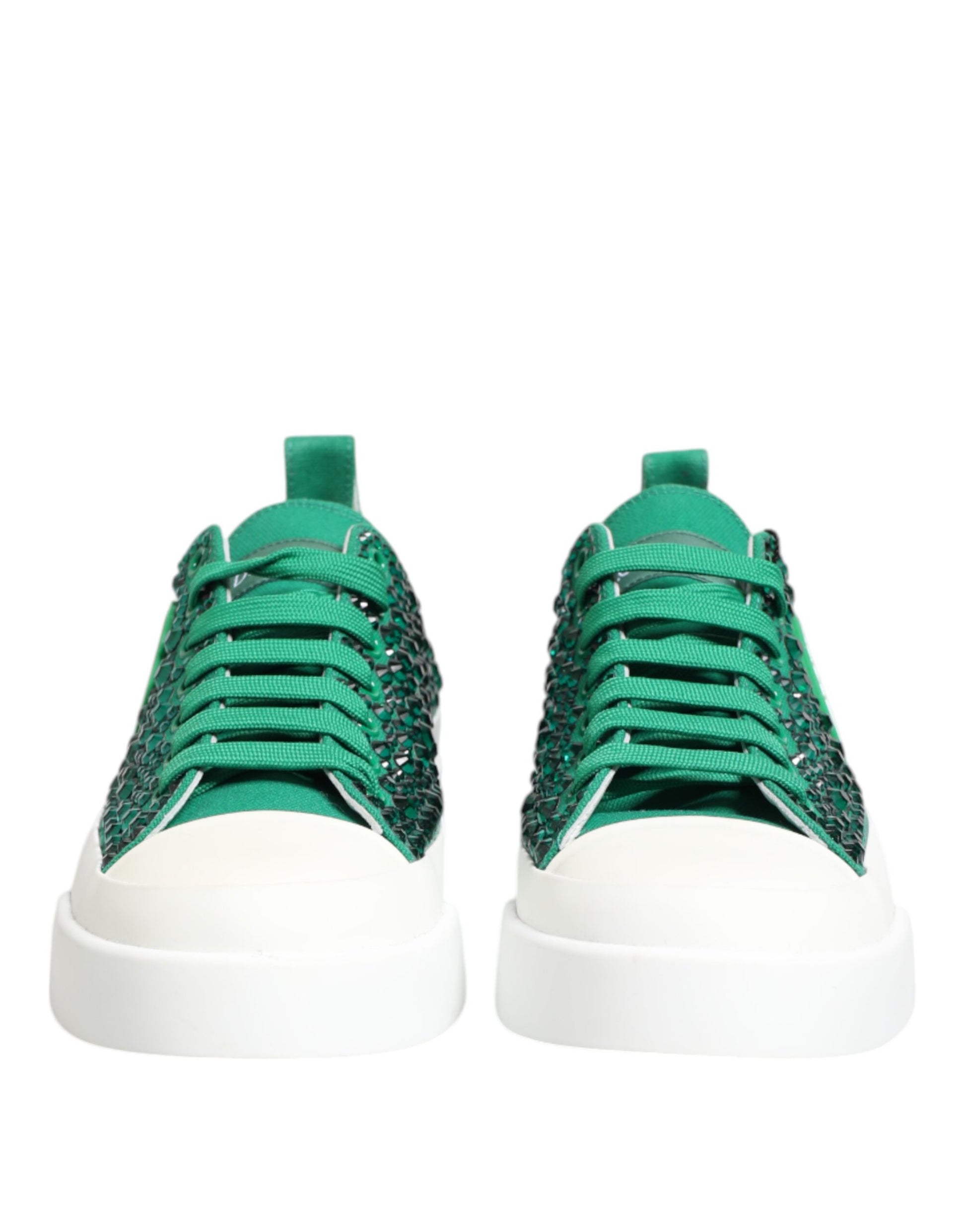 Chaussures Baskets Dolce & Gabbana Vert Portofino Cristal Logo DG