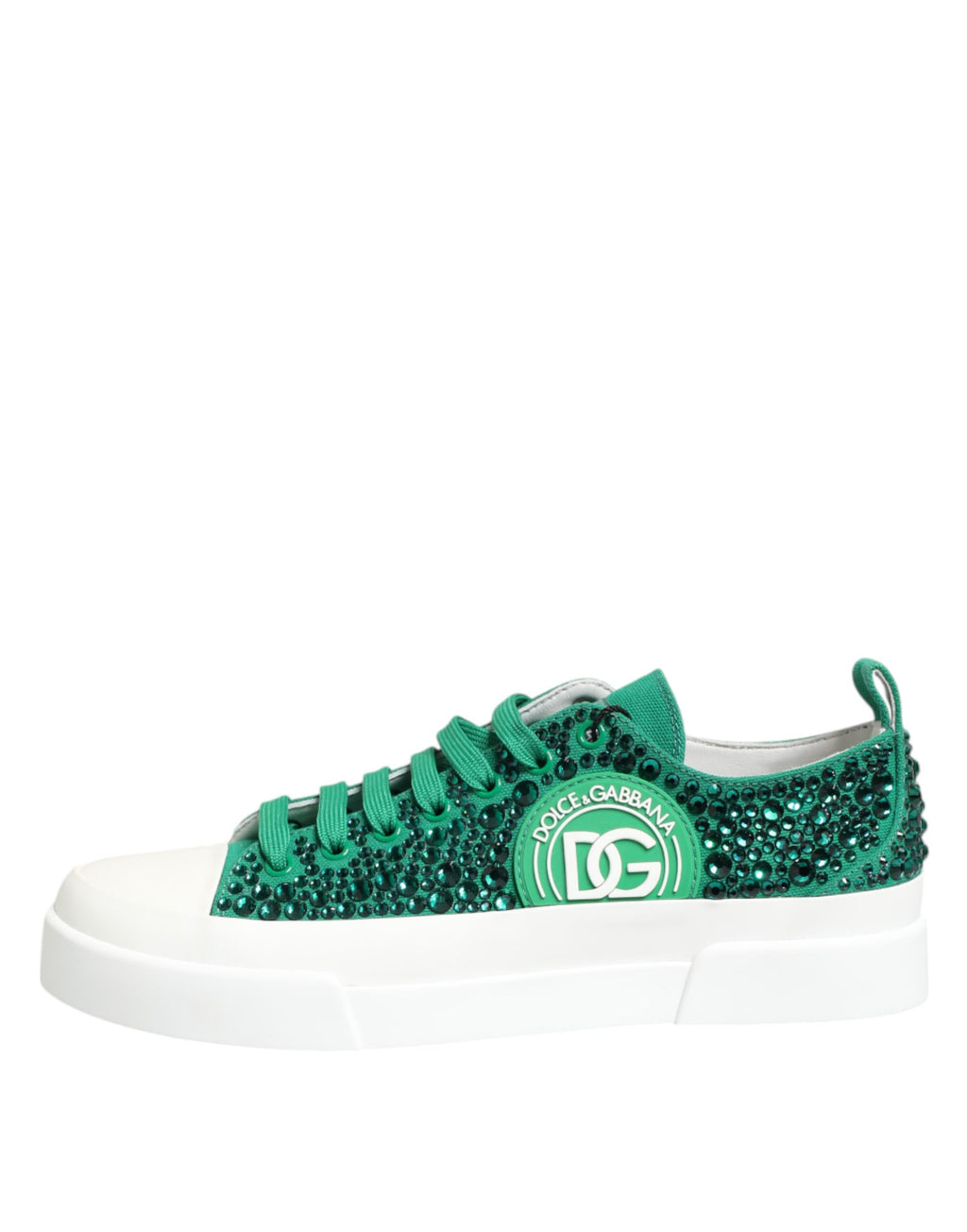 Chaussures Baskets Dolce & Gabbana Vert Portofino Cristal Logo DG