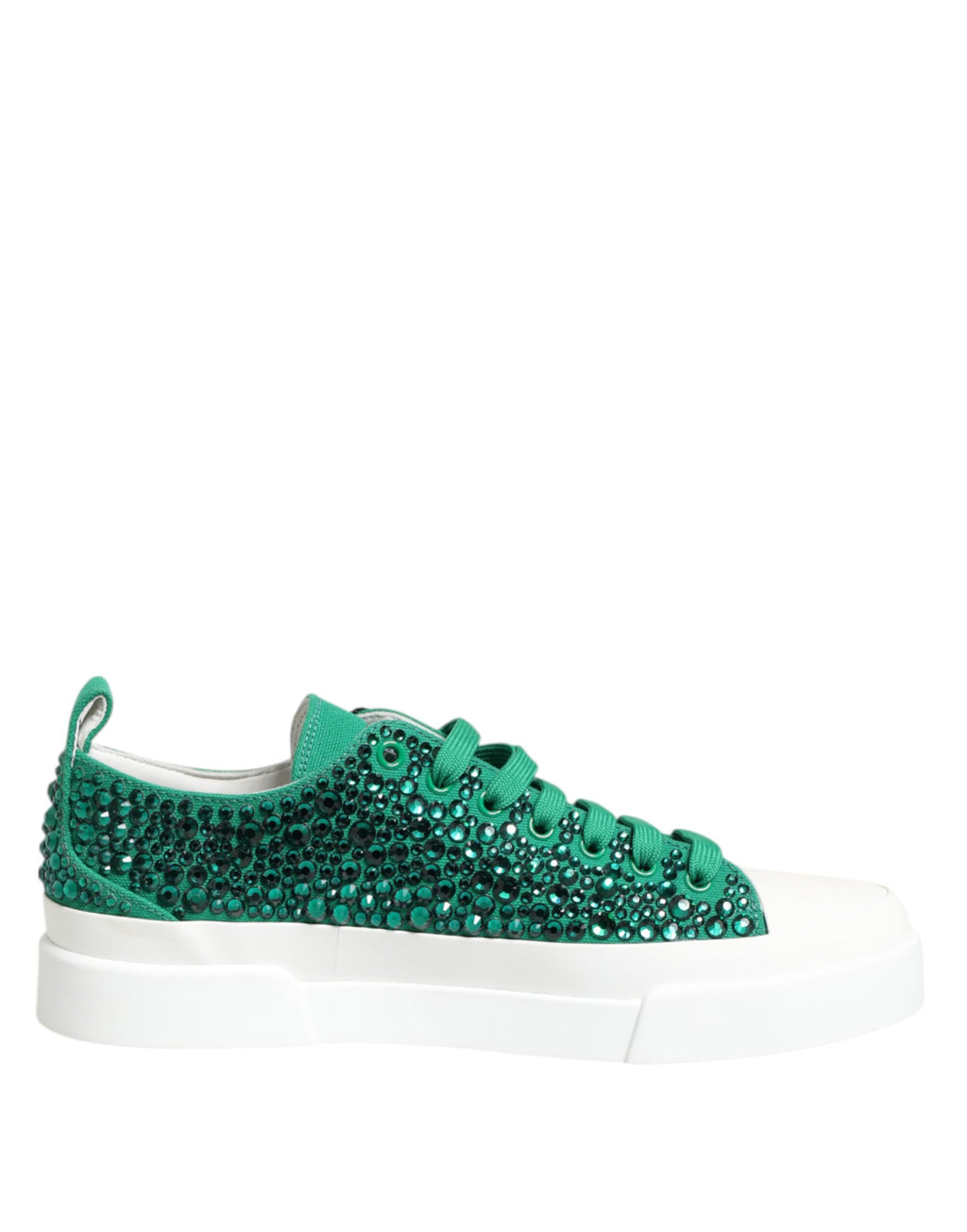 Chaussures Baskets Dolce & Gabbana Vert Portofino Cristal Logo DG