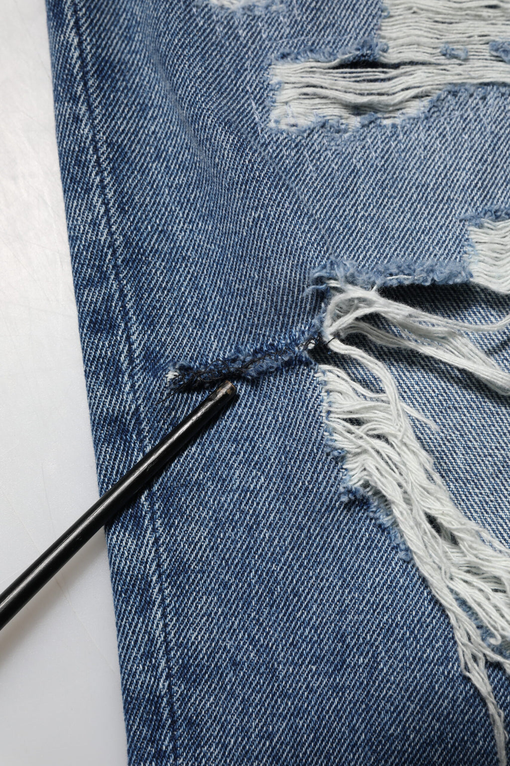 Jeans taille haute déchirés Dolce & Gabbana bleus pour femme