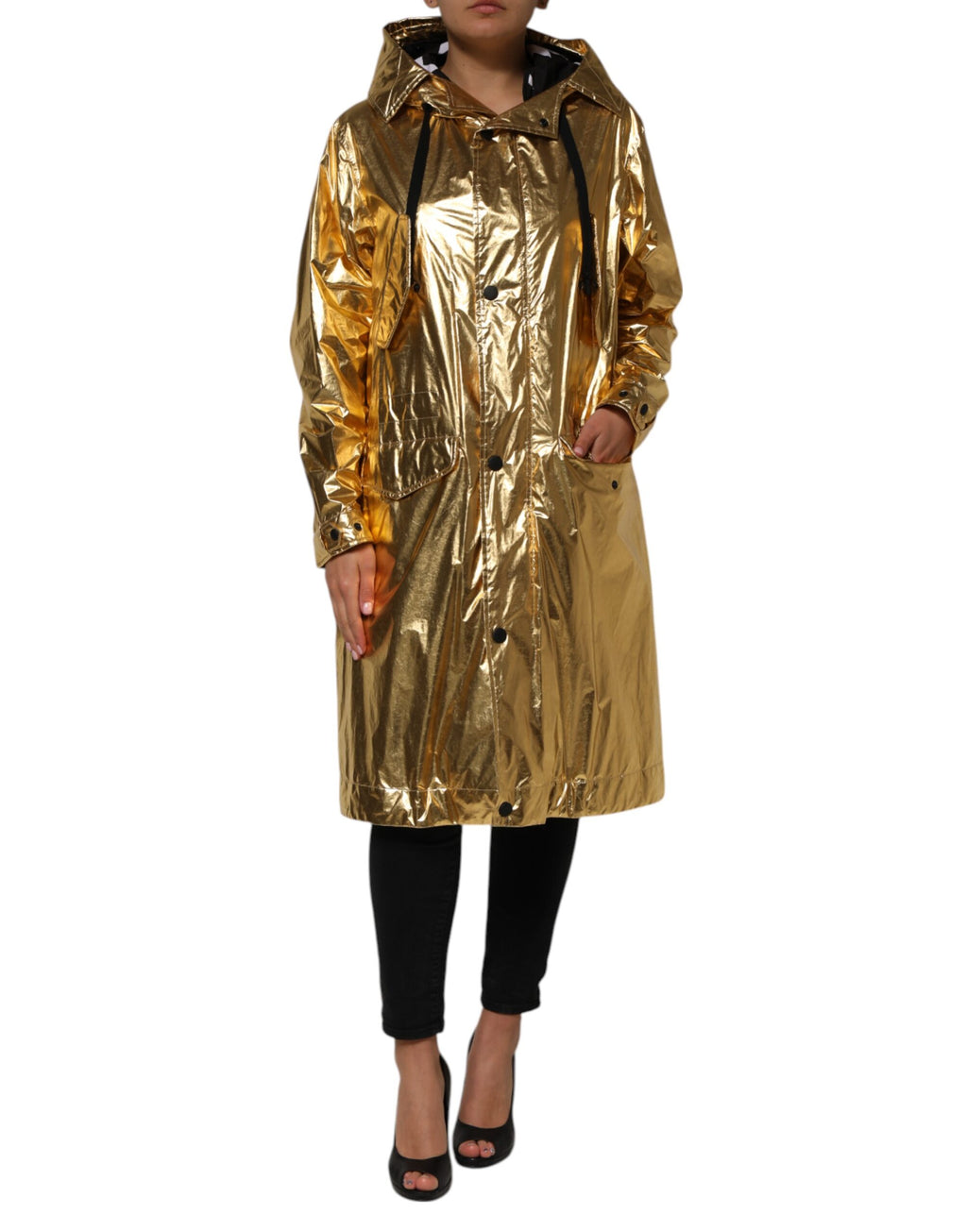 Veste Trench à Capuche Manches Longues Or Dolce & Gabbana