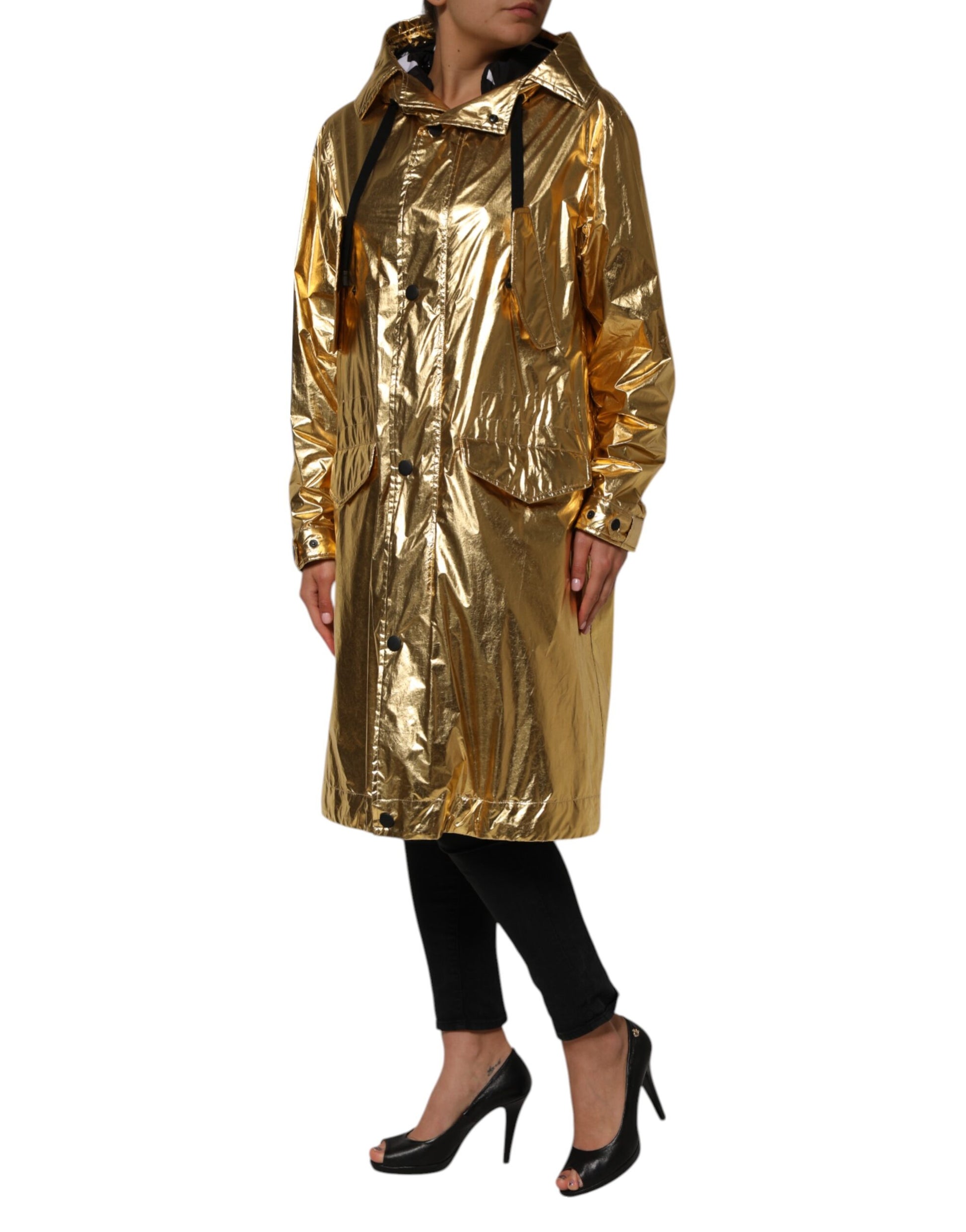 Veste Trench à Capuche Manches Longues Or Dolce & Gabbana