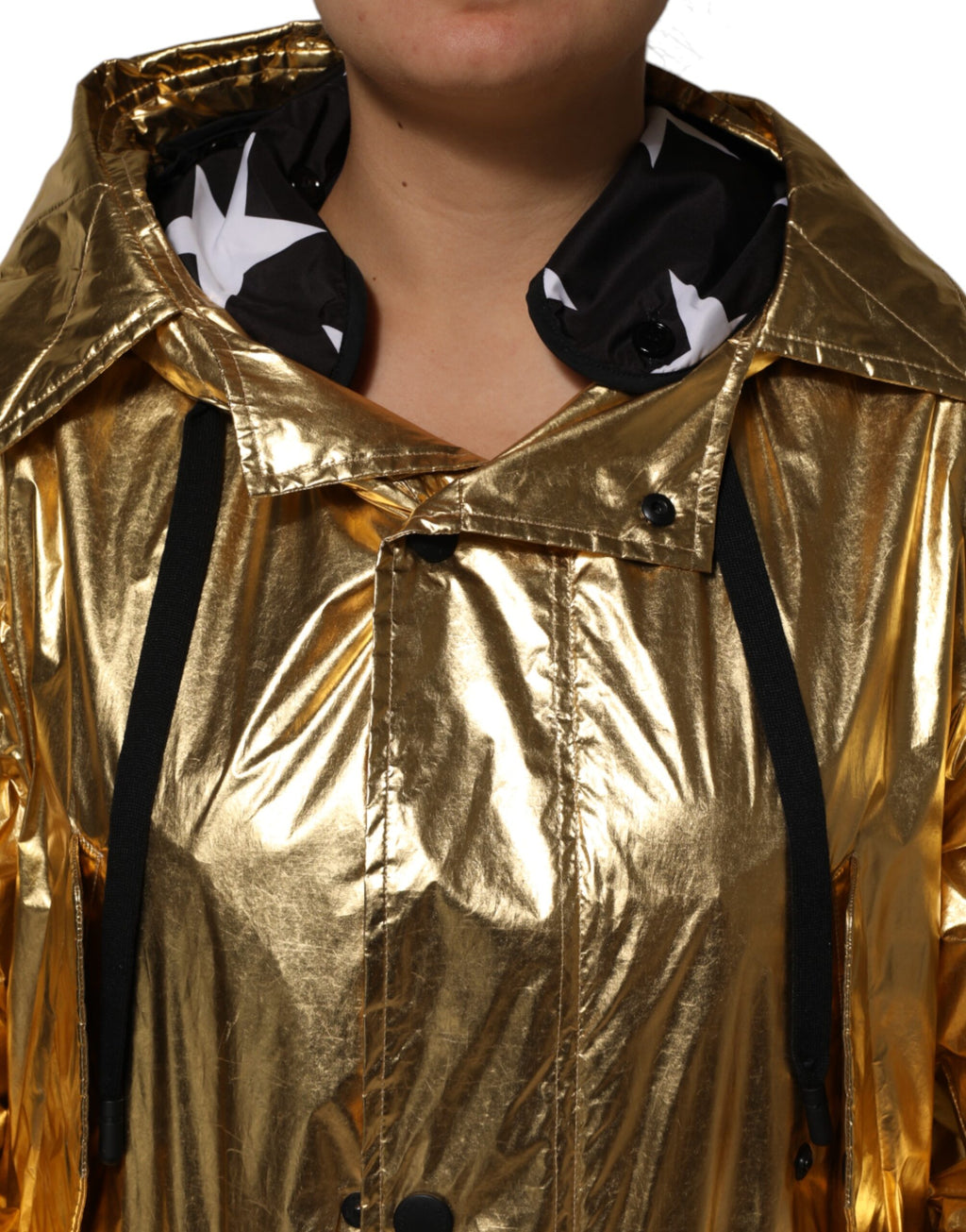 Veste Trench à Capuche Manches Longues Or Dolce & Gabbana