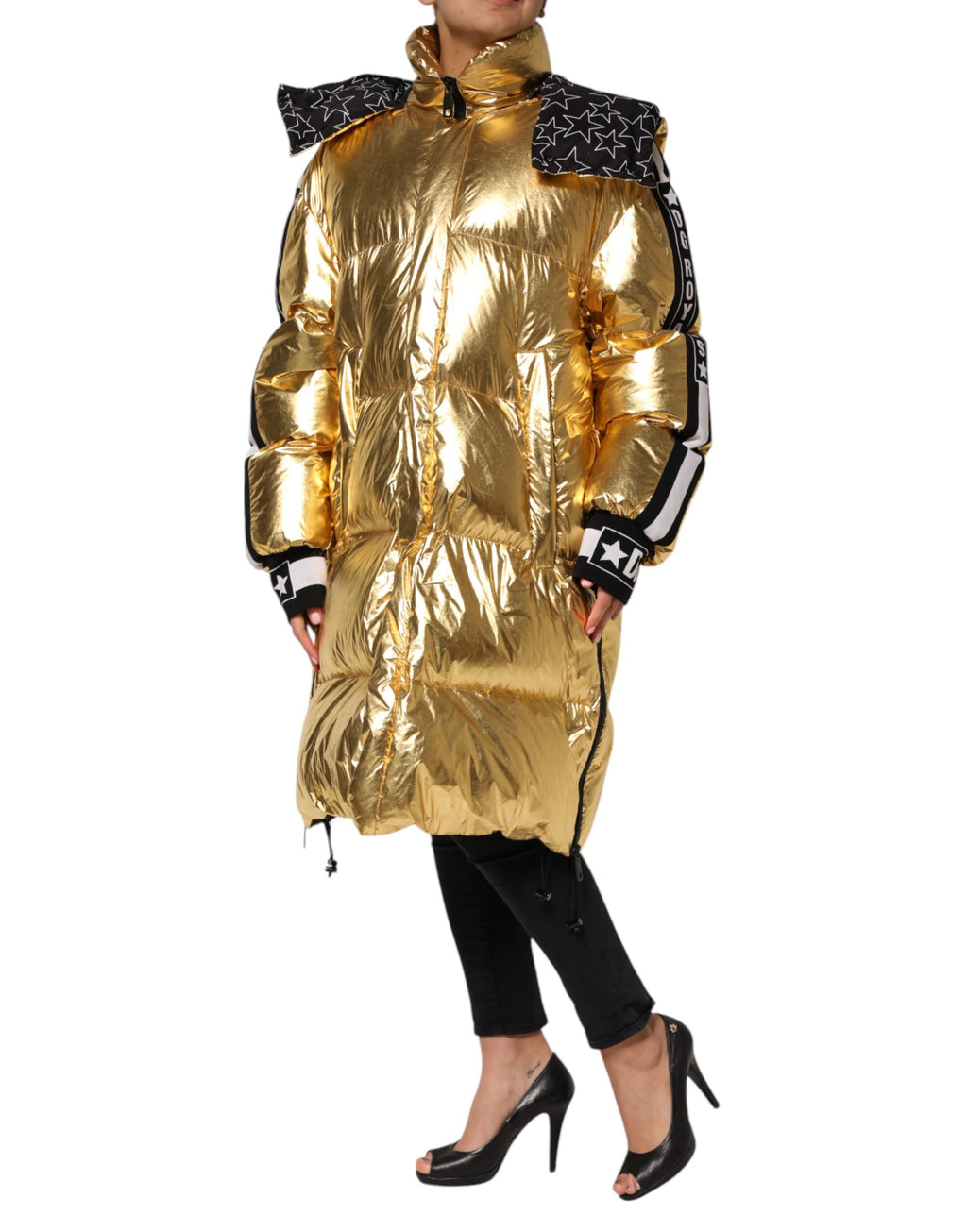 Dolce & Gabbana Gold Full Length Jacket for Women detail view
