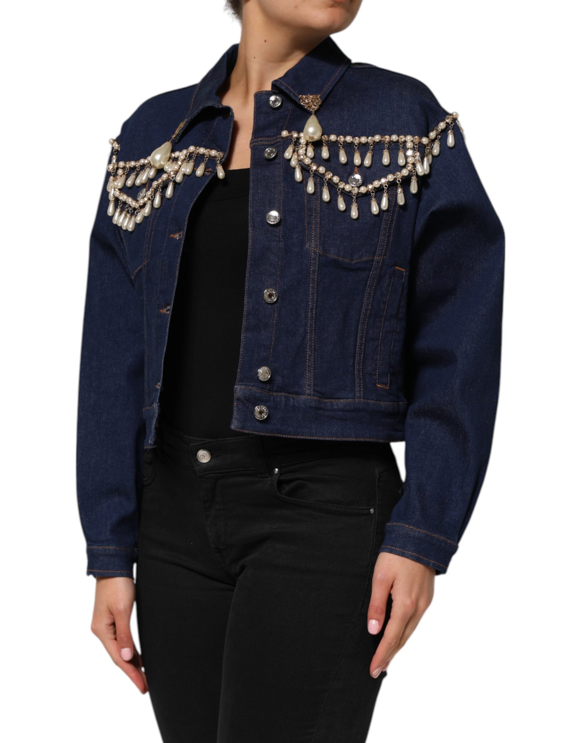 Dolce & Gabbana Blue Denim Jackets for Women detail view