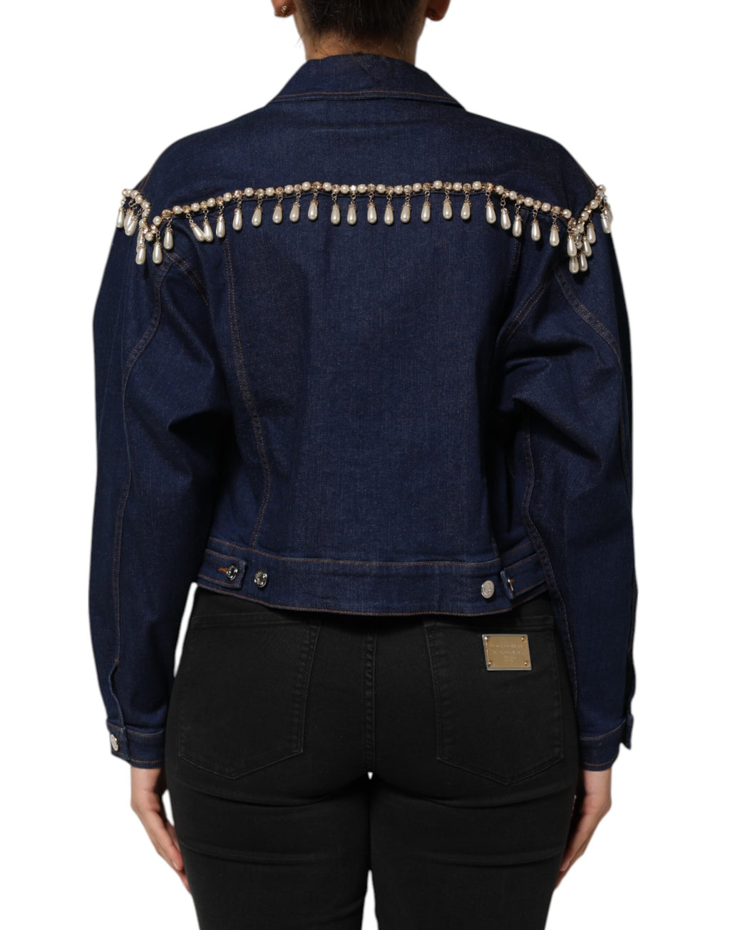 Dolce & Gabbana Blue Denim Jackets for Women side view