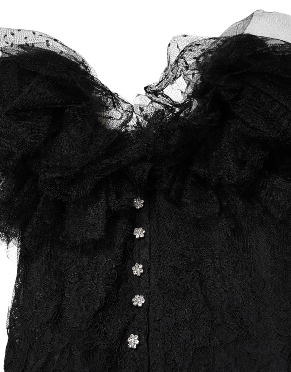 Dolce & Gabbana schwarzes Midikleid in A-Linie mit Kristallverzierung