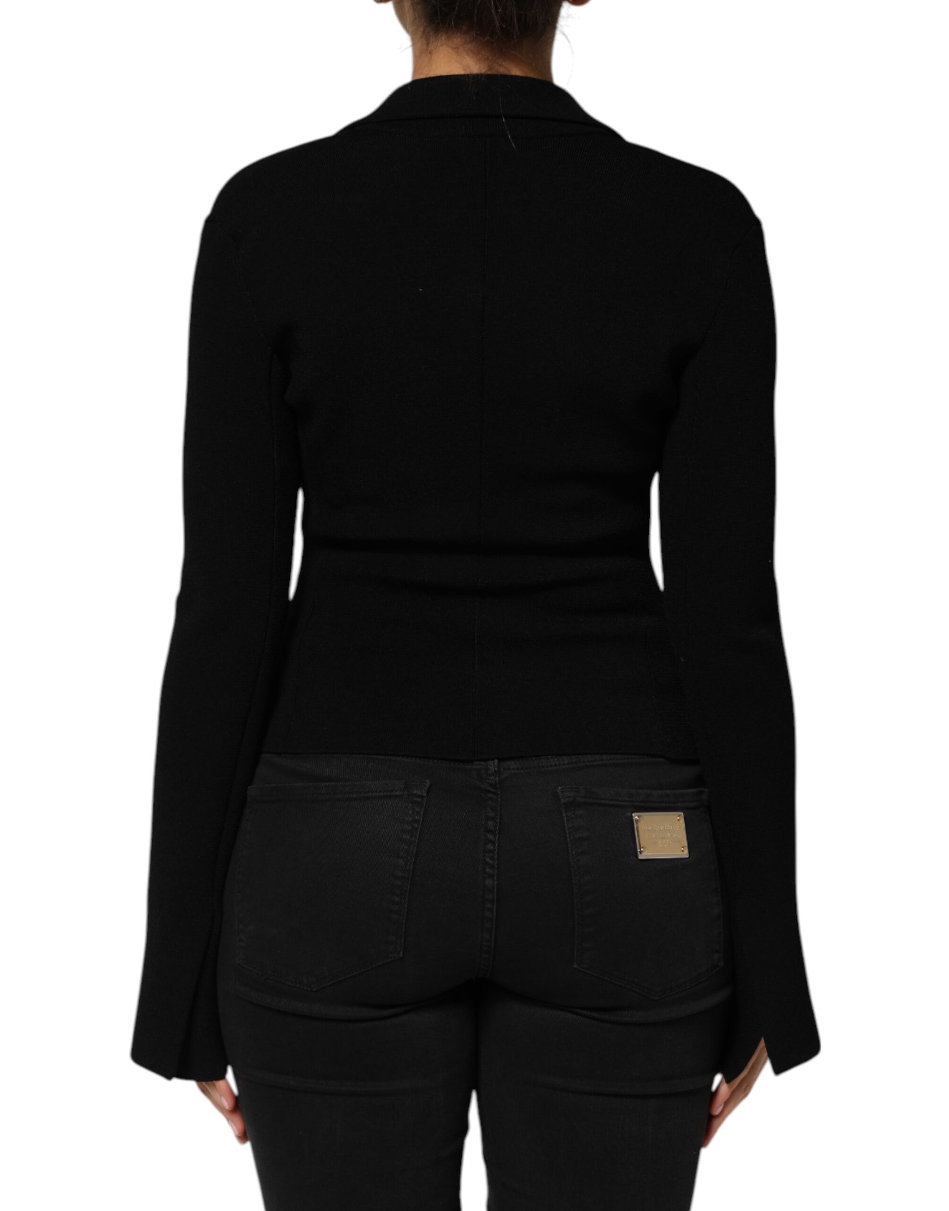 Dolce & Gabbana Black Full Length Jacket for Women side view