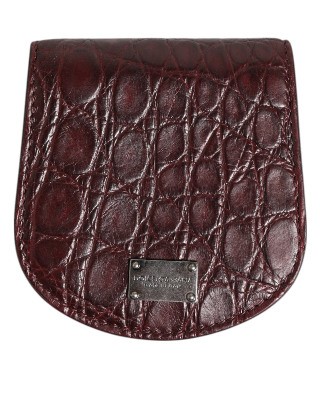 Porte-monnaie/étui à préservatifs Dolce & Gabbana en cuir exotique bordeaux