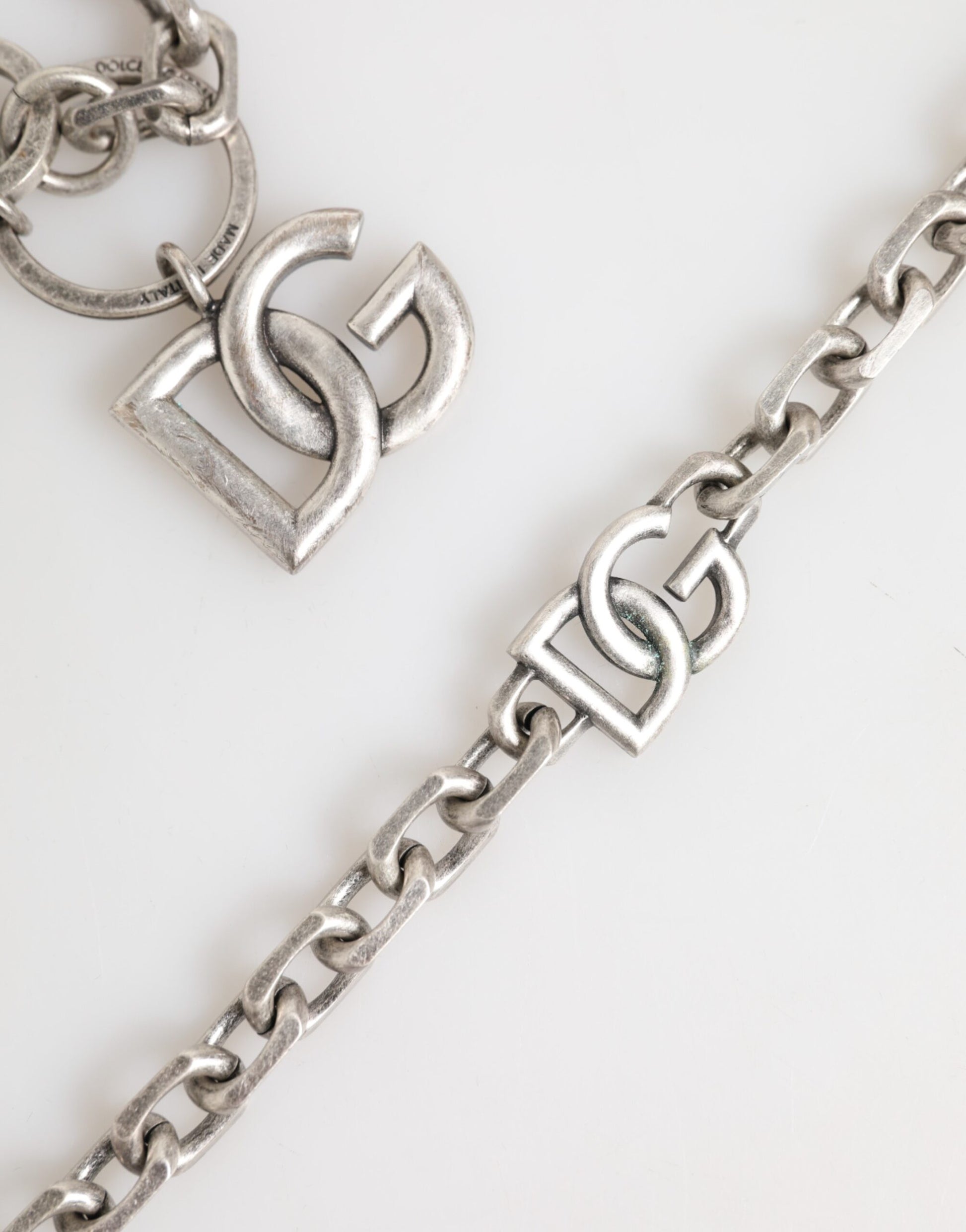 Dolce &amp; Gabbana – Silberfarbene Kette aus Messing mit DG-Logo-Details für Herren