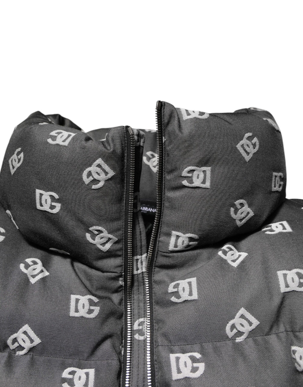 Doudoune homme Dolce & Gabbana noire DG Monogram entièrement zippée