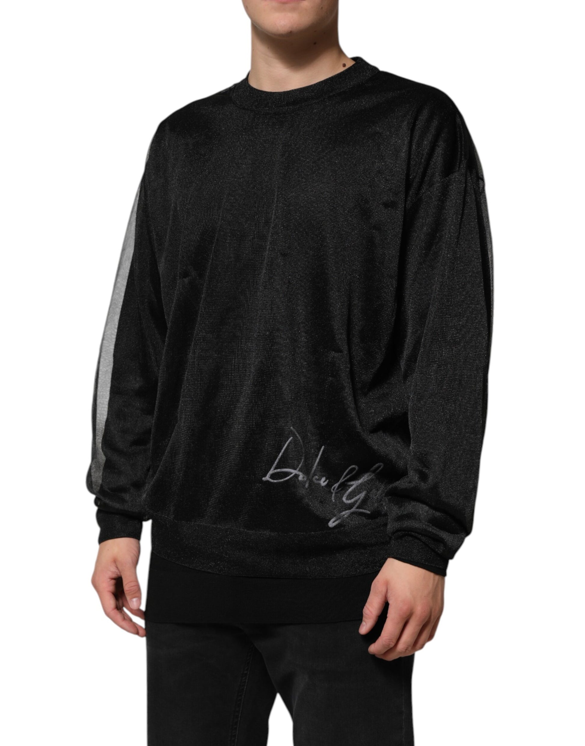 Dolce & Gabbana Black Long Sleeve T-Shirt for Men detail view