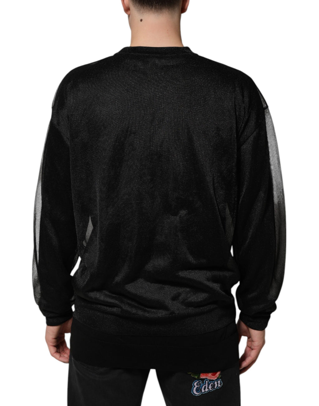 Dolce & Gabbana Black Long Sleeve T-Shirt for Men side view