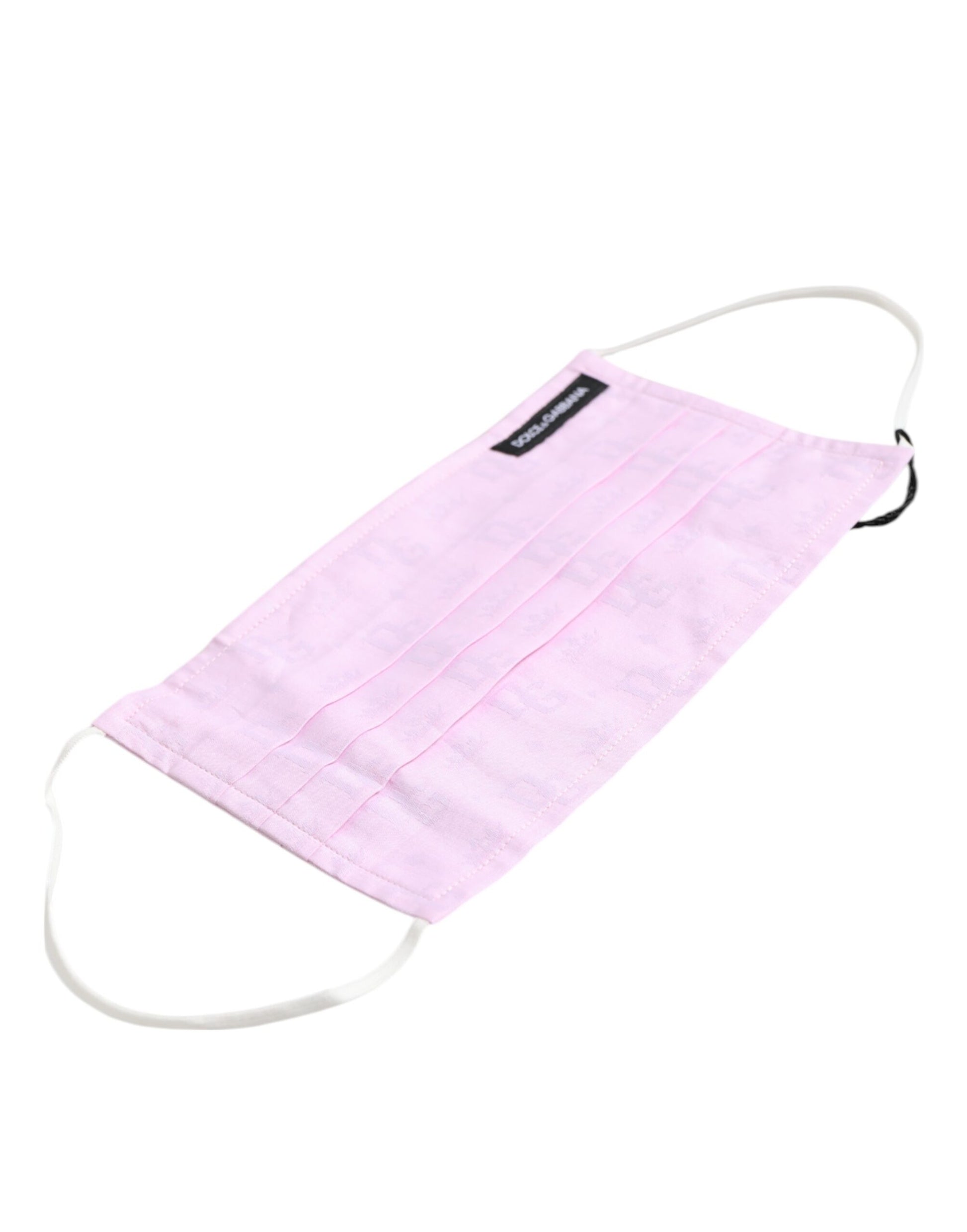 Dolce & Gabbana Pink Cotton Logo Elastic Ear Strap Face Mask