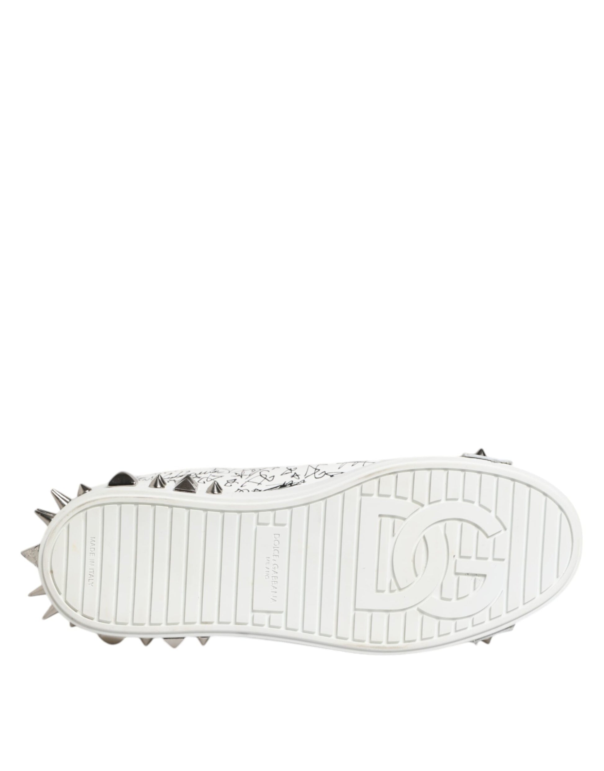 Chaussures baskets blanches pour homme Portofino à clous Dolce & Gabbana