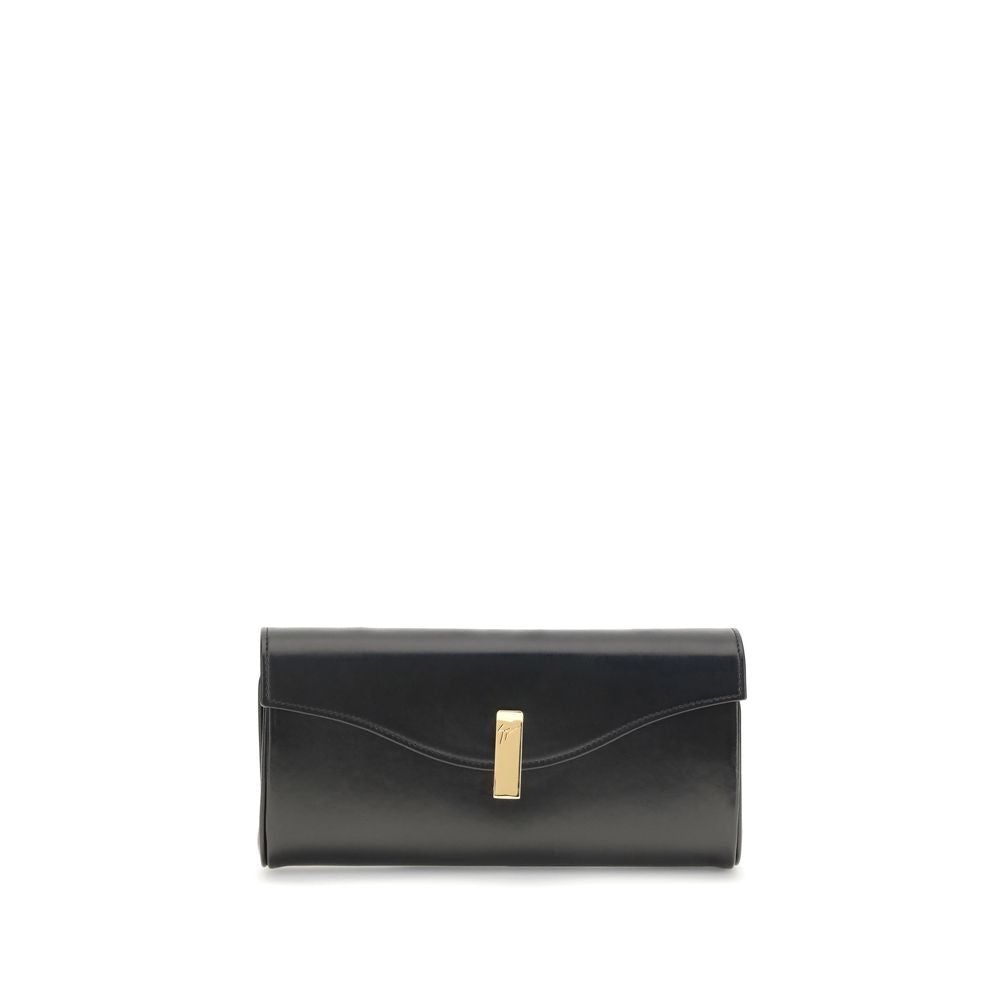 Giuseppe Zanotti Black Leather Clutch Bag