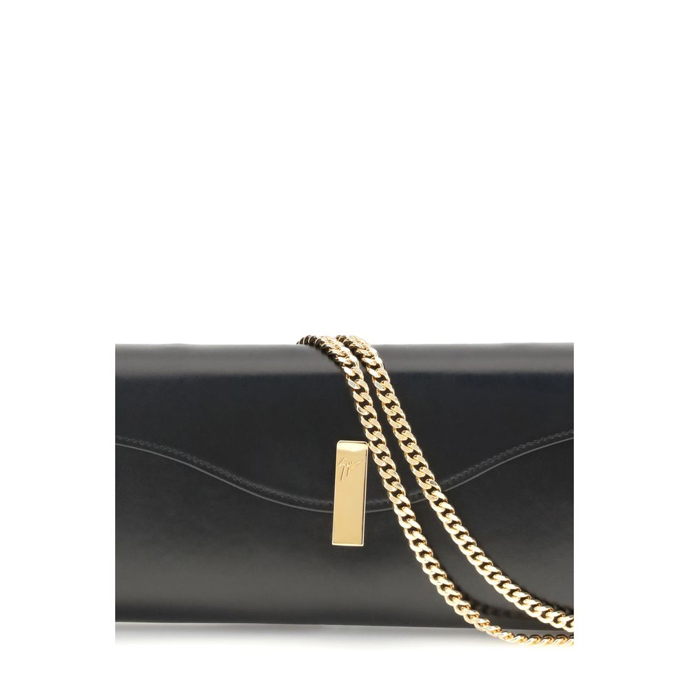 Giuseppe Zanotti Black Leather Clutch Bag