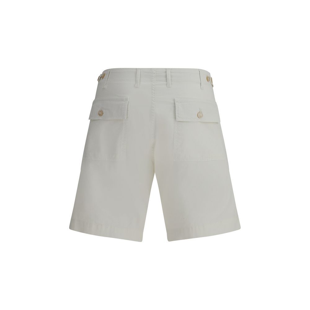 Cruna Cream Cotton Bermuda Shorts