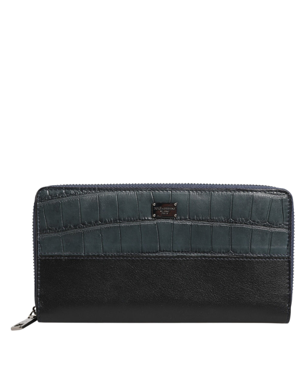 Portefeuille Clutch Continental pour homme Dolce & Gabbana en cuir exotique noir et bleu