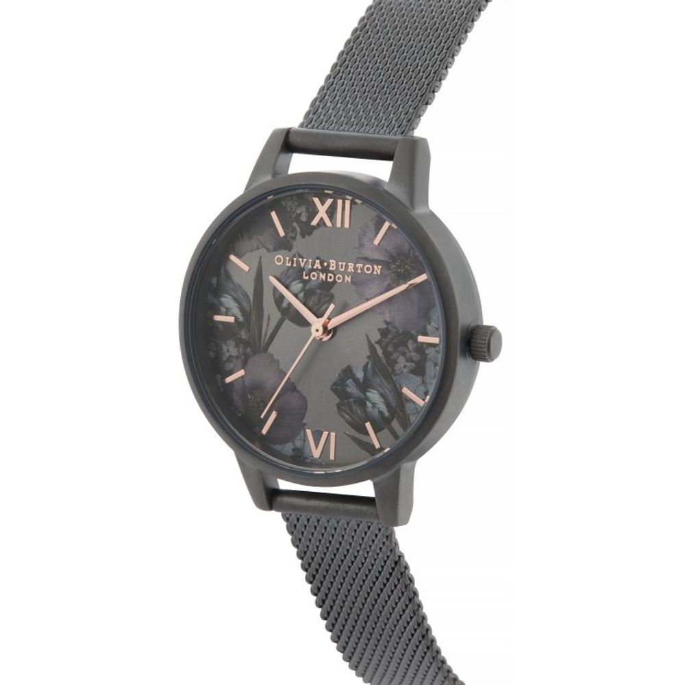 Olivia Burton – Schwarze Edelstahluhr