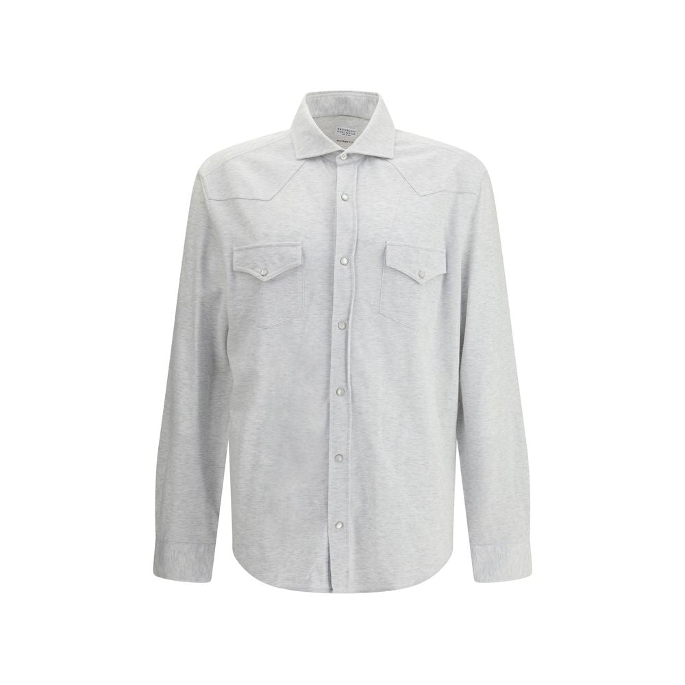 Chemise en jean grise Brunello Cucinelli