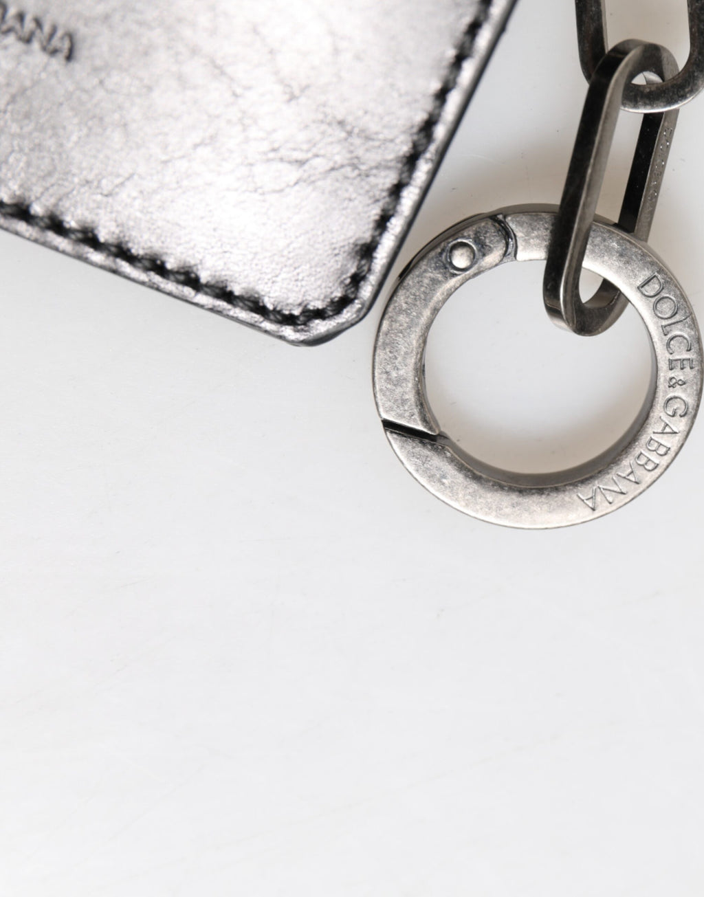 Portefeuille Dolce & Gabbana en cuir noir gaufré avec logo et porte-clés porte-cartes