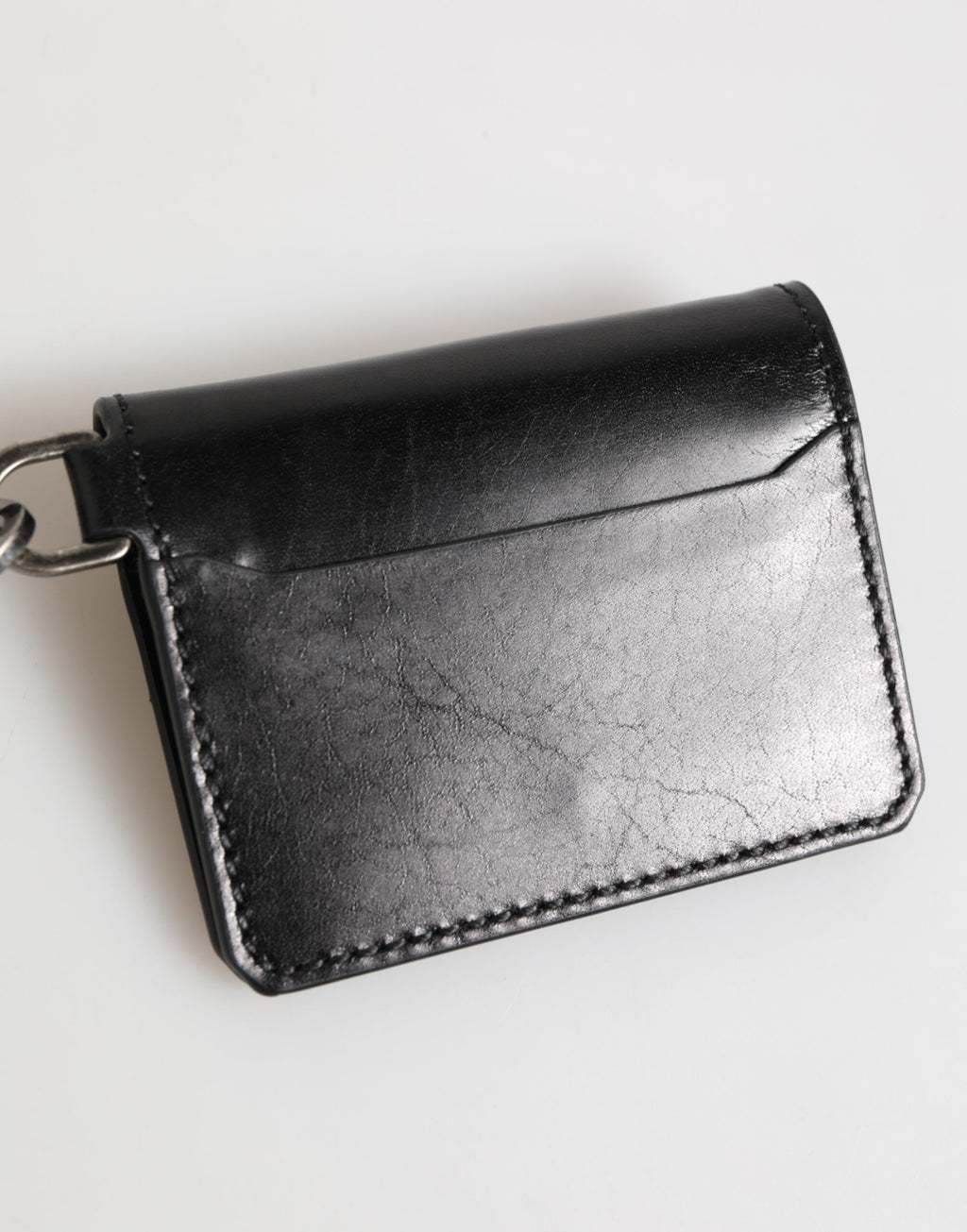 Portefeuille Dolce & Gabbana en cuir noir gaufré avec logo et porte-clés porte-cartes