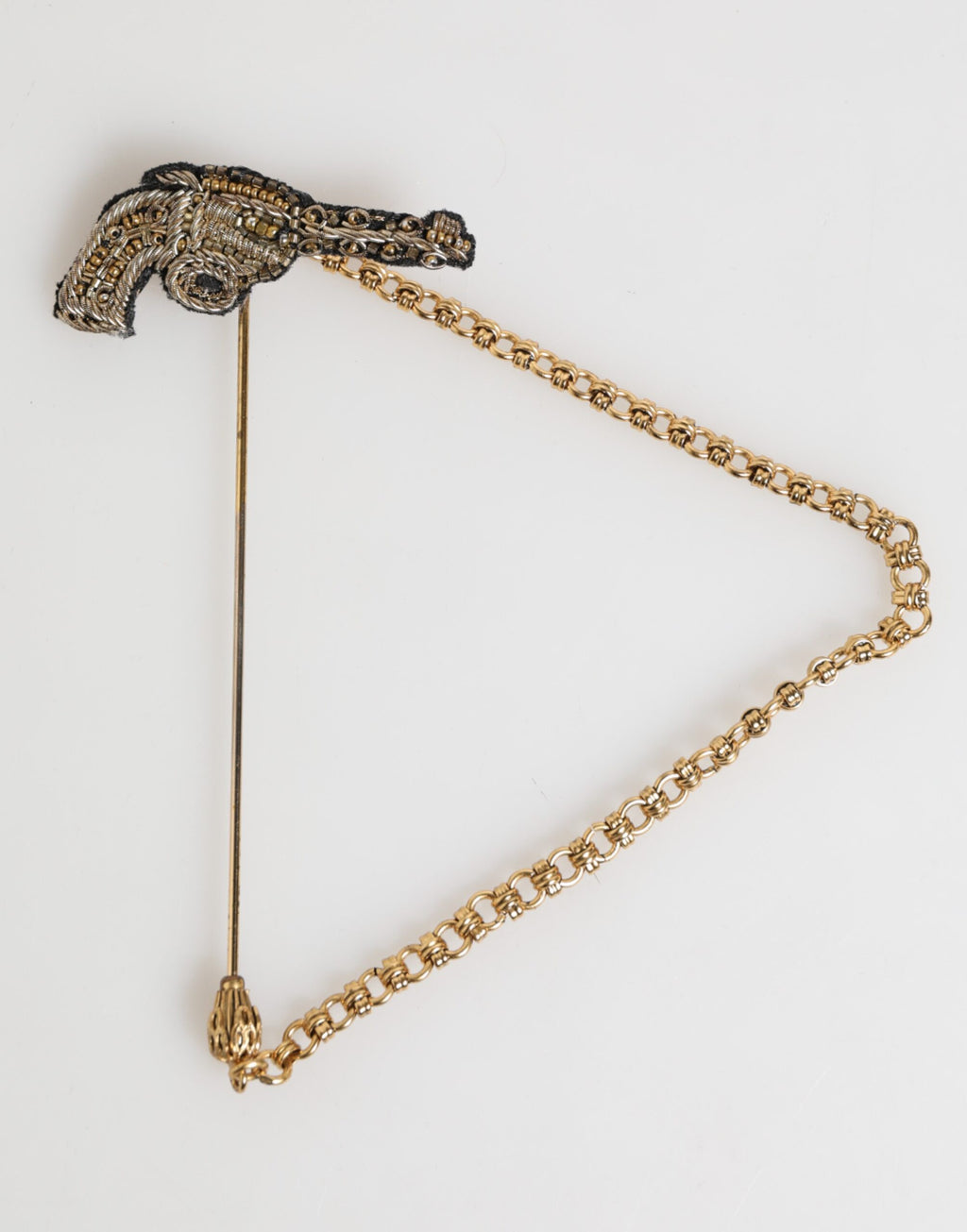 Dolce & Gabbana Broche en Cuivre Laiton Révolver Accessoires Homme