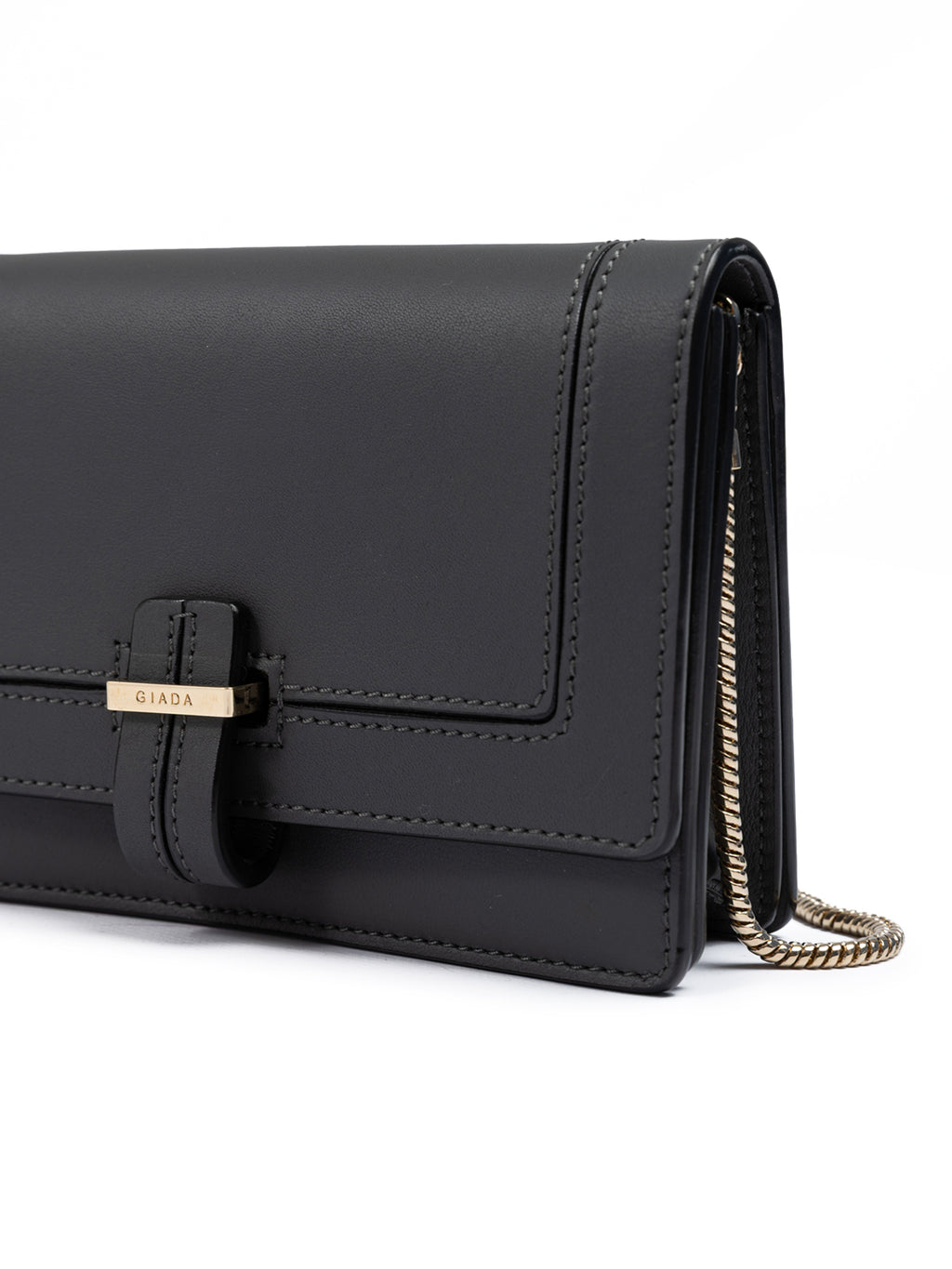 Clutch Giada aus dunkelgrauem Leder