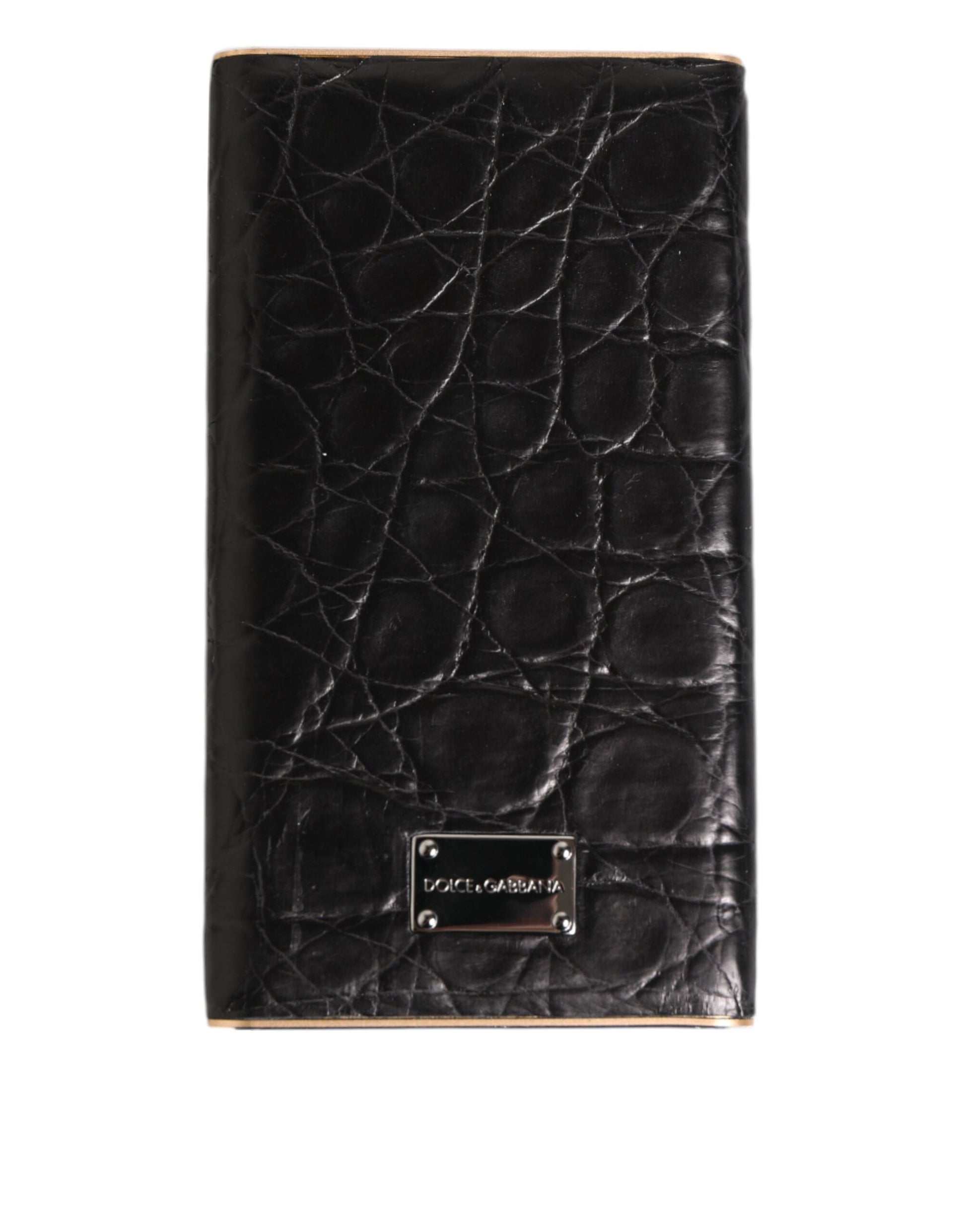 Dolce & Gabbana Black Leather Embossed Exotic 3000mAh  Power Bank Charger USB